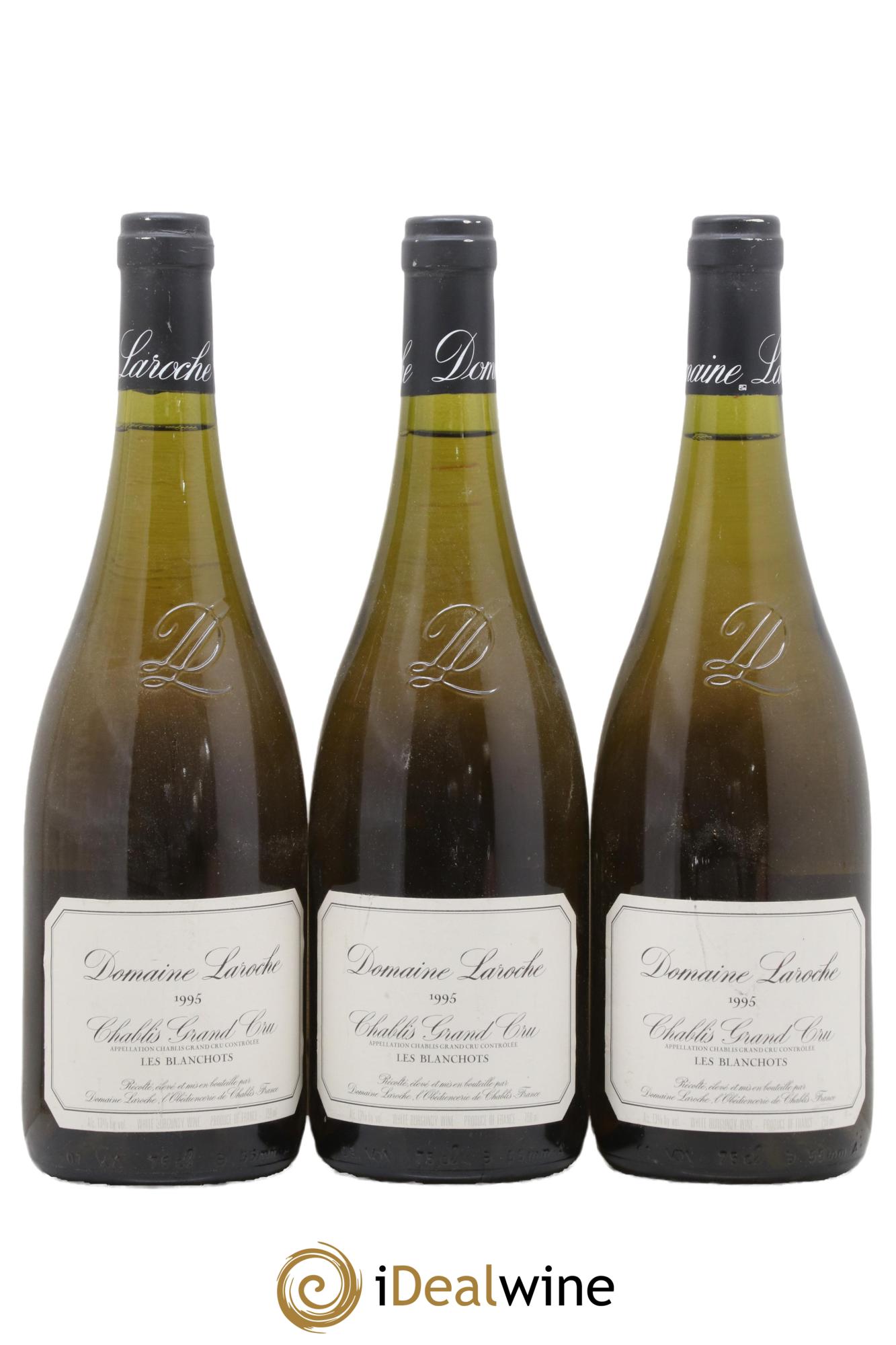 Chablis Grand Cru Les Blanchots Domaine Laroche 1995 - Lot de 3 bouteilles - 0