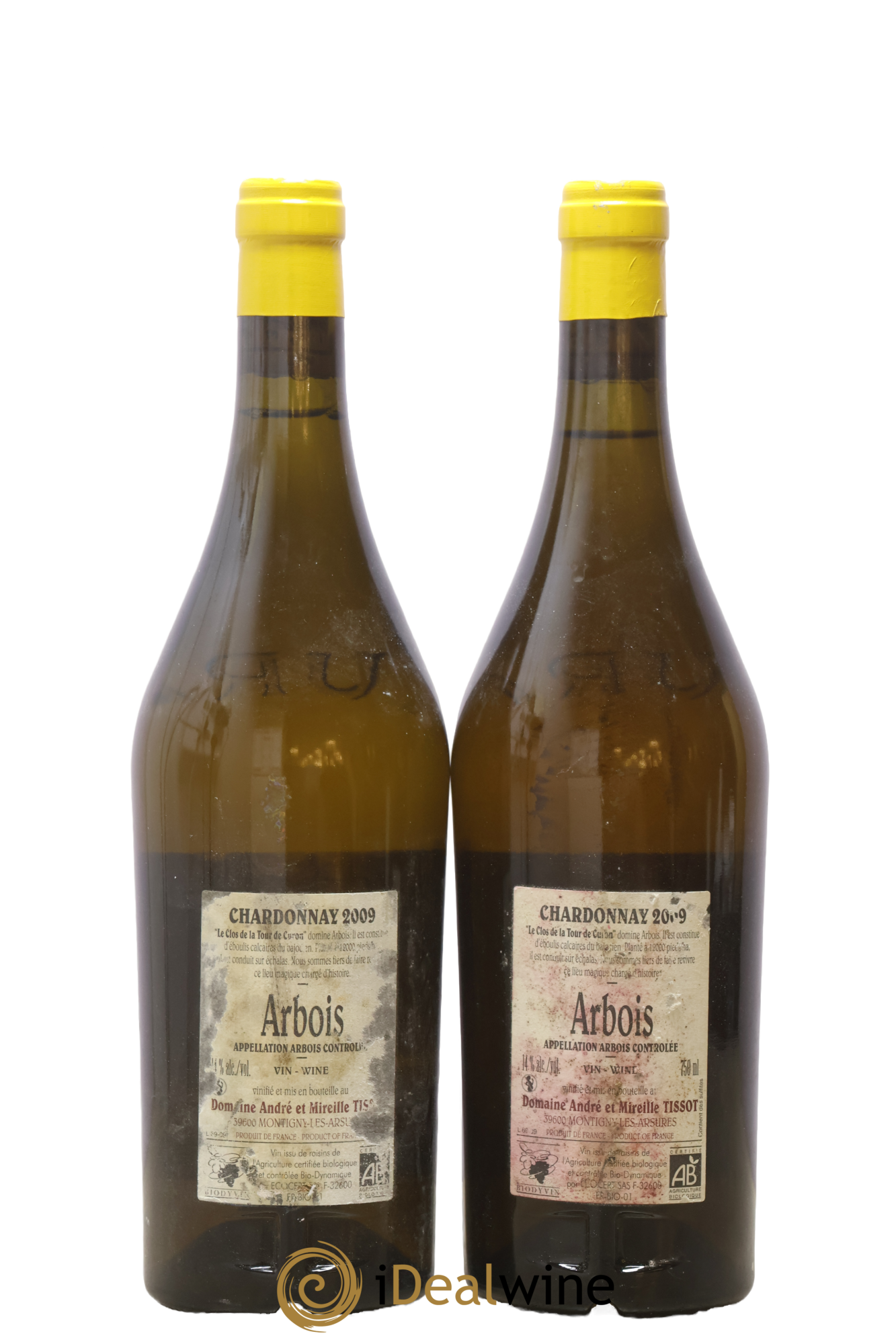 Arbois Chardonnay Le Clos de la Tour de Curon Bénédicte et Stéphane Tissot 2009 - Lot of 2 bottles - 1