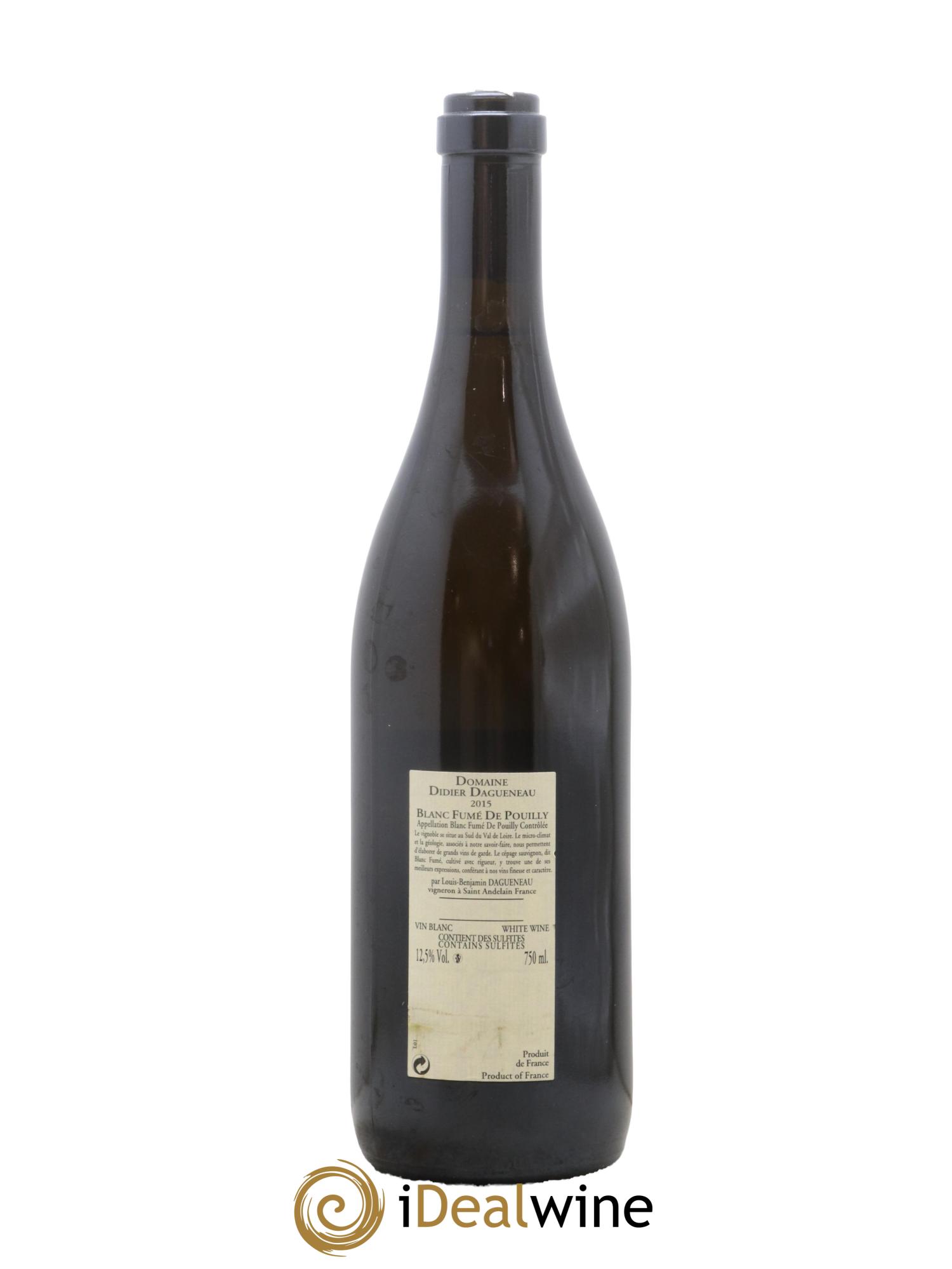 Pouilly-Fumé Blanc Fumé de Pouilly Dagueneau (Domaine Didier - Louis-Benjamin) 2015 - Lot de 1 bouteille - 1