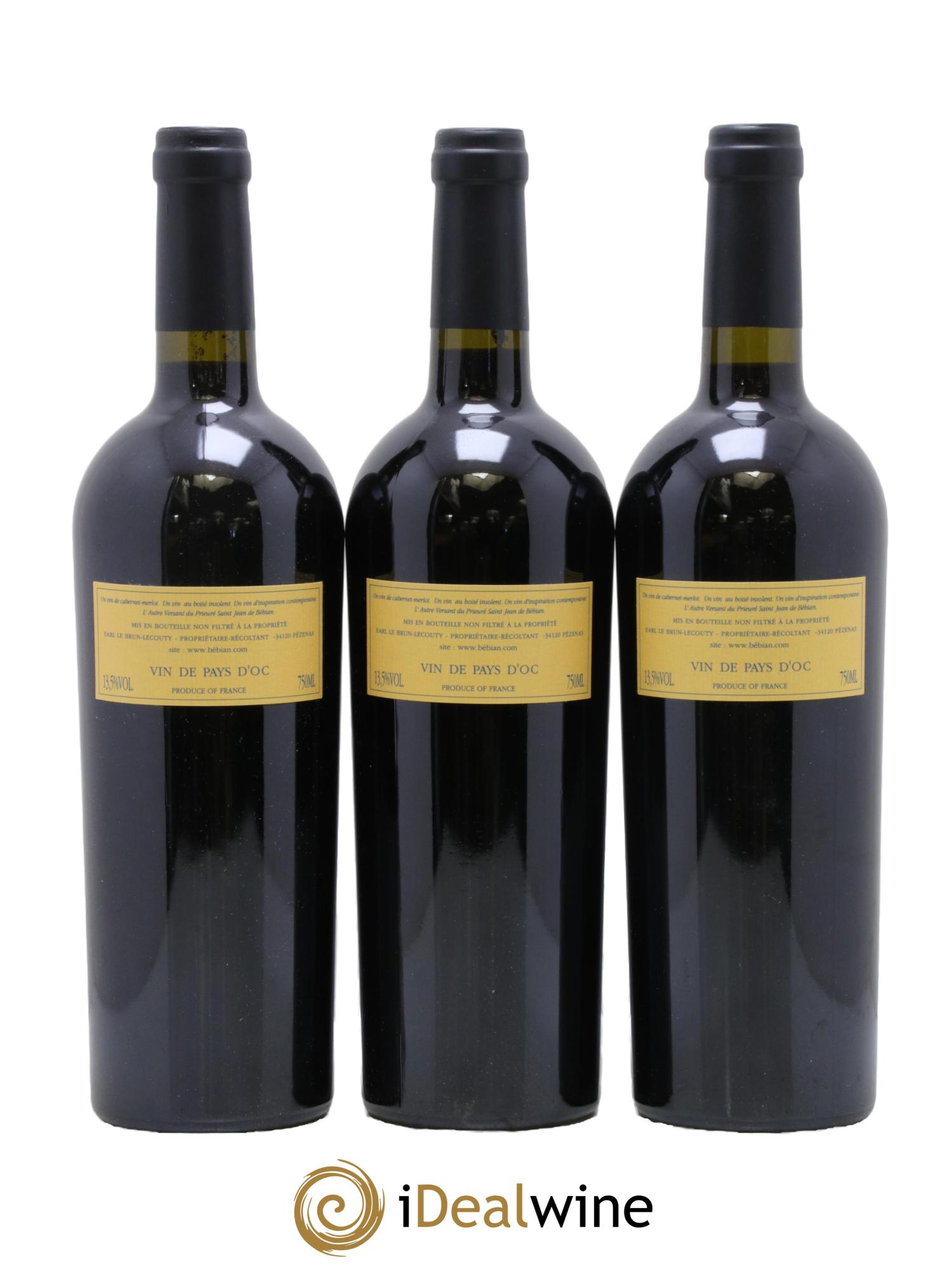 Languedoc L'Autre Versant Bébian Le Brun-Lecouty 2000 - Lot of 3 bottles - 1