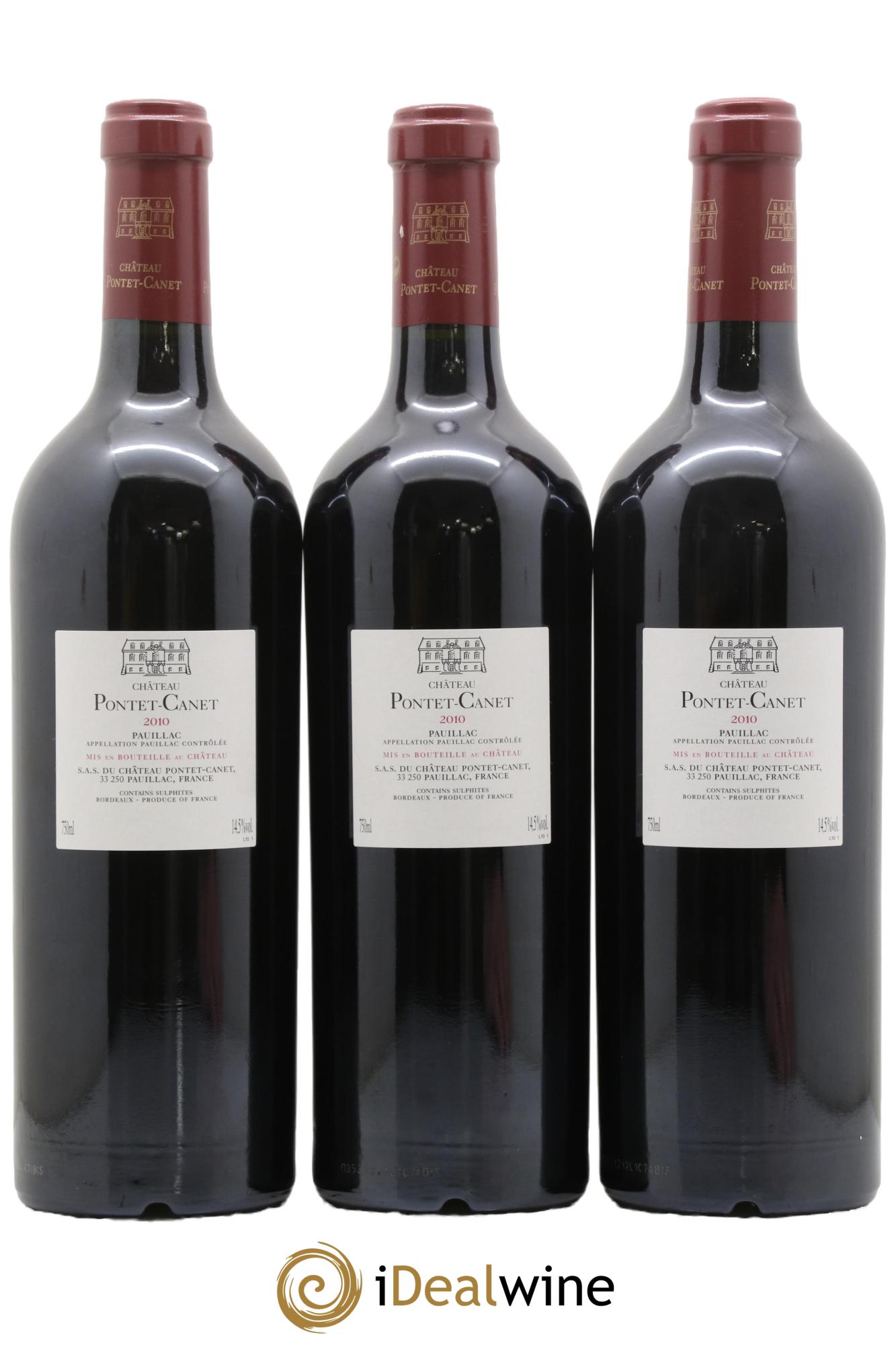 Château Pontet Canet 5ème Grand Cru Classé 2010 - Posten von 3 Flaschen - 1
