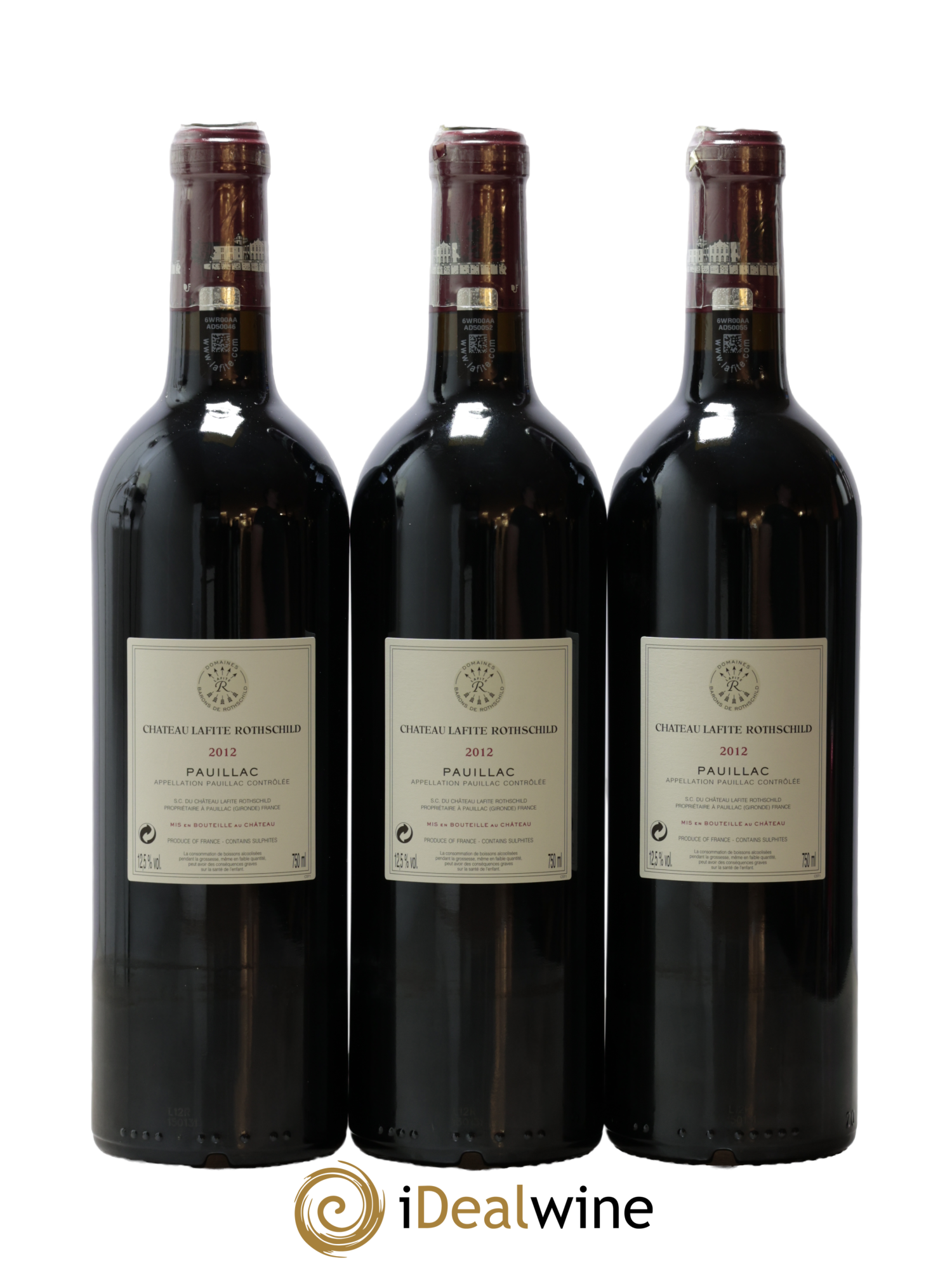 Château Lafite Rothschild 1er Grand Cru Classé 2012 - Lot de 3 bouteilles - 1