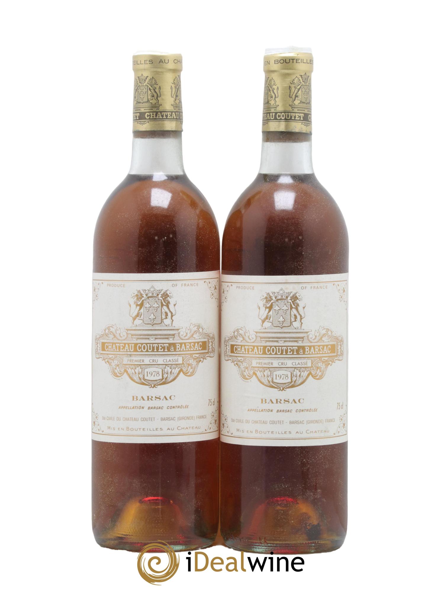 Château Coutet 1er Grand Cru Classé 1978 - Lot of 2 bottles - 0
