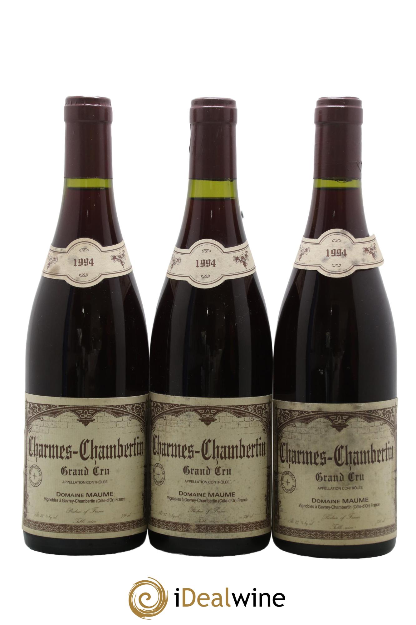 Charmes-Chambertin Grand Cru Maume (Domaine) 1994 - Posten von 3 Flaschen - 0