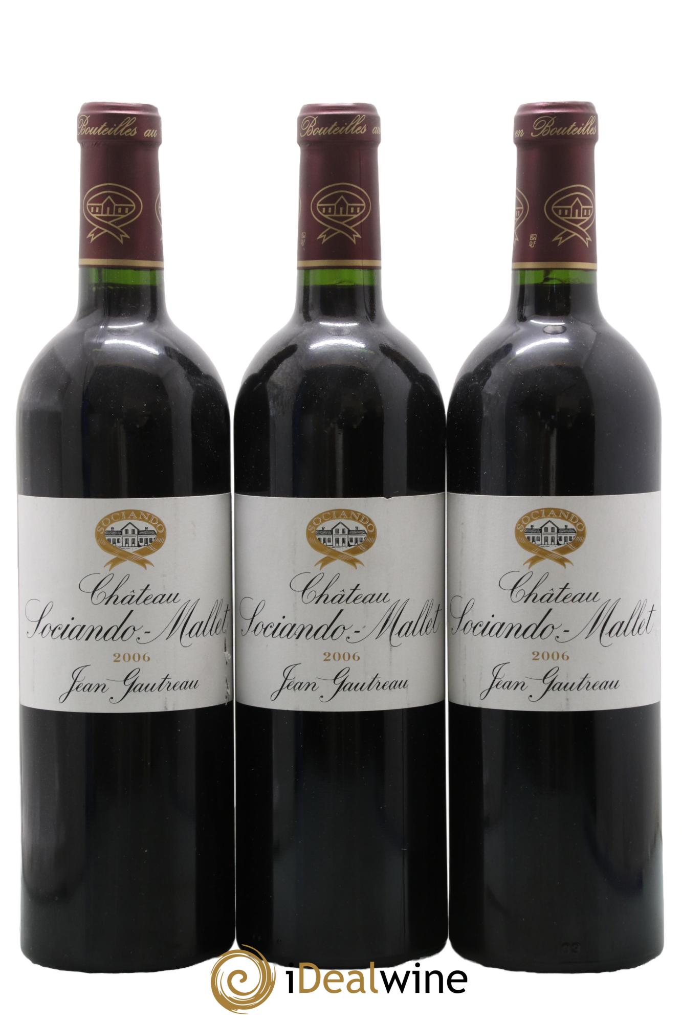 Château Sociando Mallet 2006 - Lot de 3 bouteilles - 0