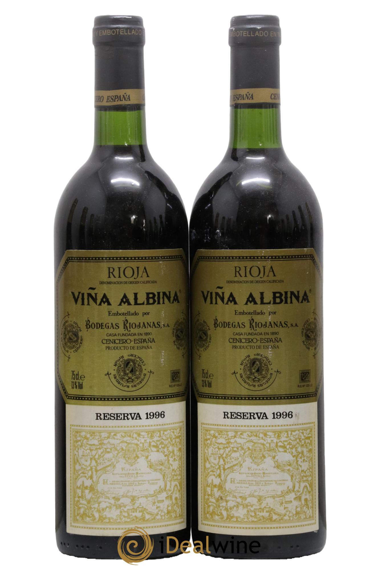 Rioja DOCA Reserva Viña Albina 1996 - Lot of 2 bottles - 0
