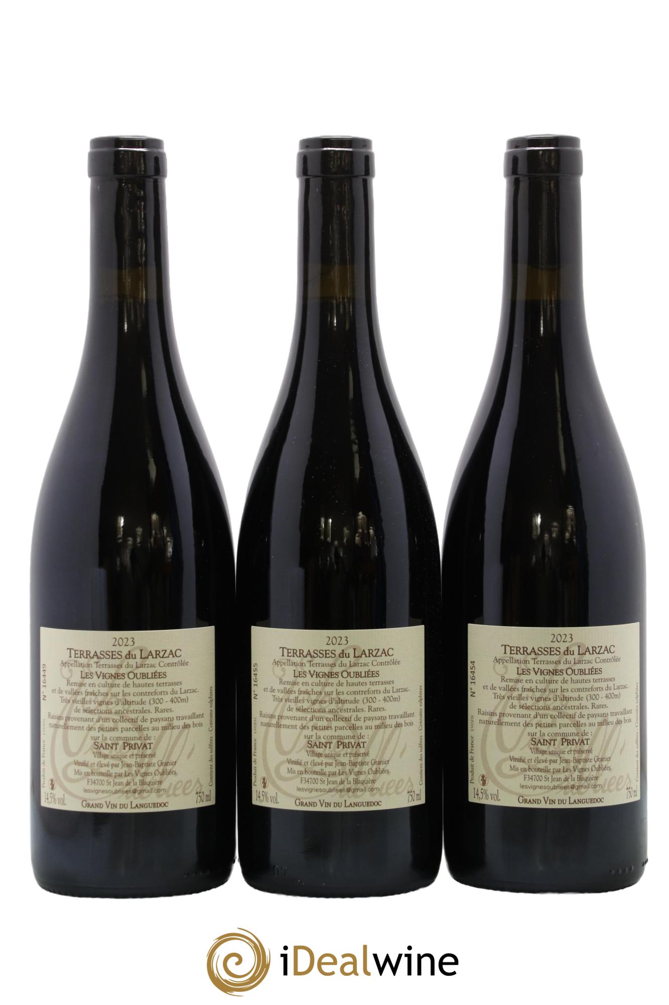 Terrasses du Larzac Les Vignes Oubliées Jean-Baptiste Granier 2023 - Lot de 3 bouteilles - 1