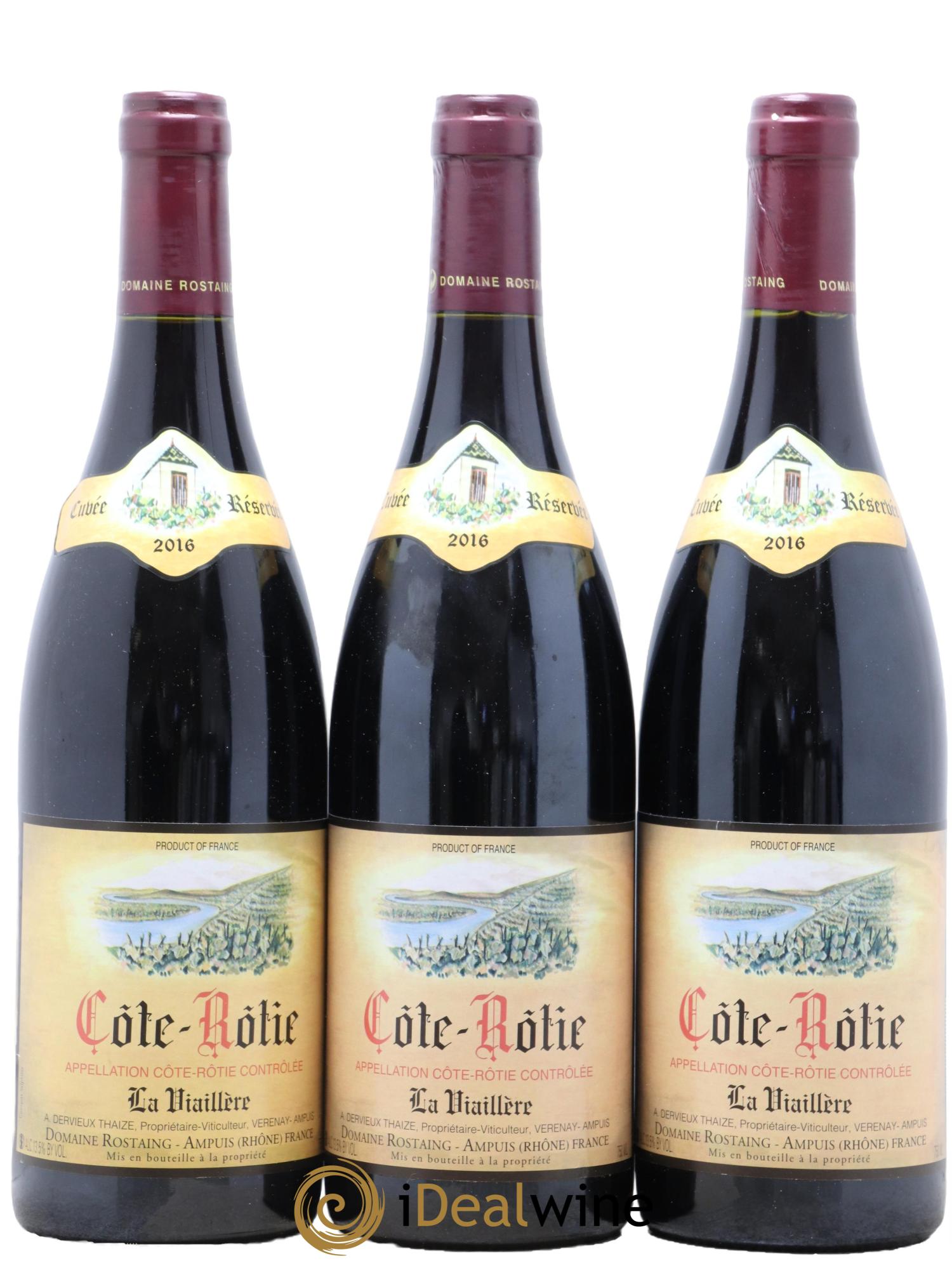 Côte-Rôtie La Viaillere Dervieux Thaize 2016 - Lotto di 3 bottiglie - 0