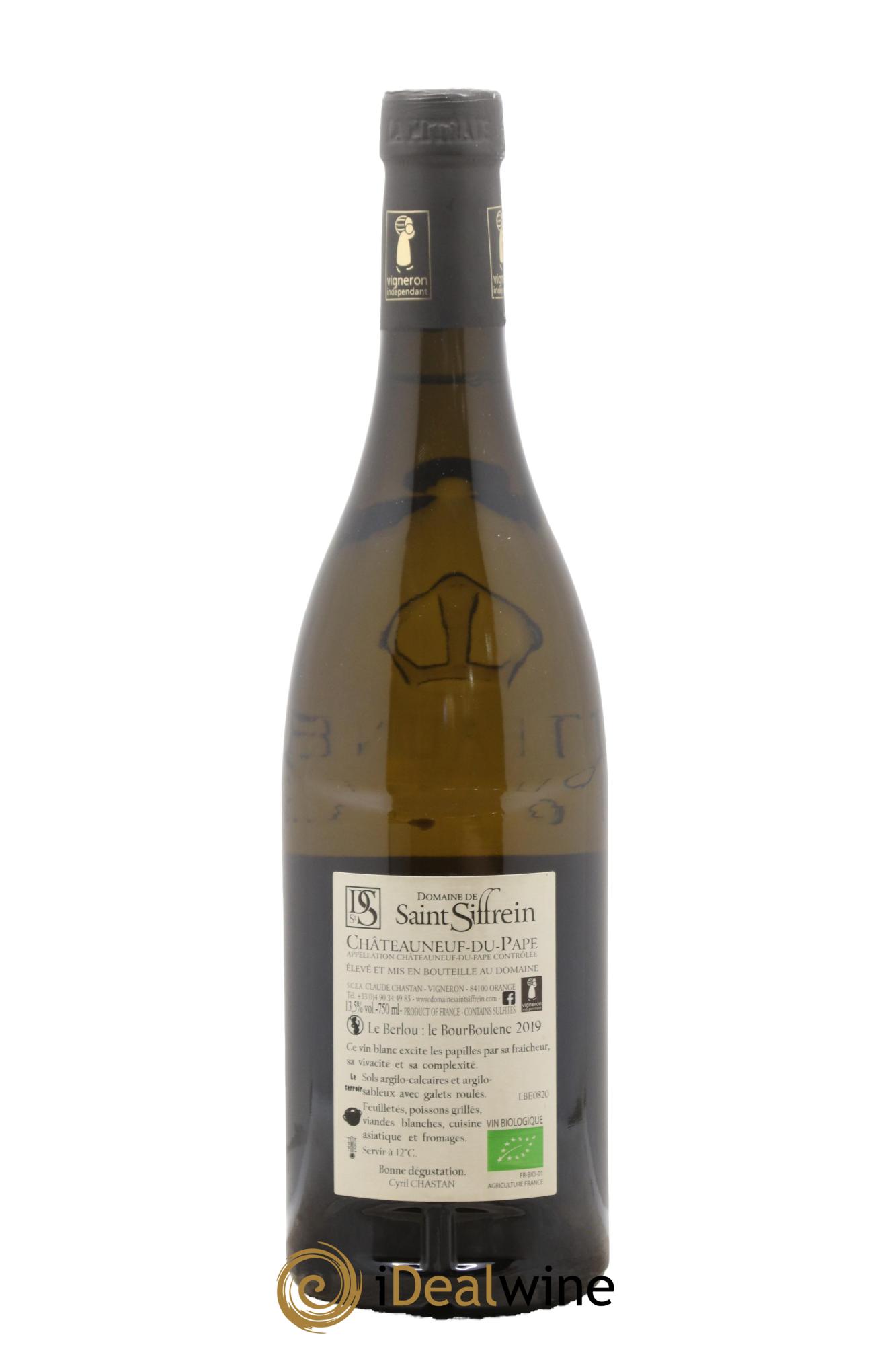 Châteauneuf-du-Pape Le Berlou Domaine Saint Siffren 2019 - Lot de 1 bouteille - 1