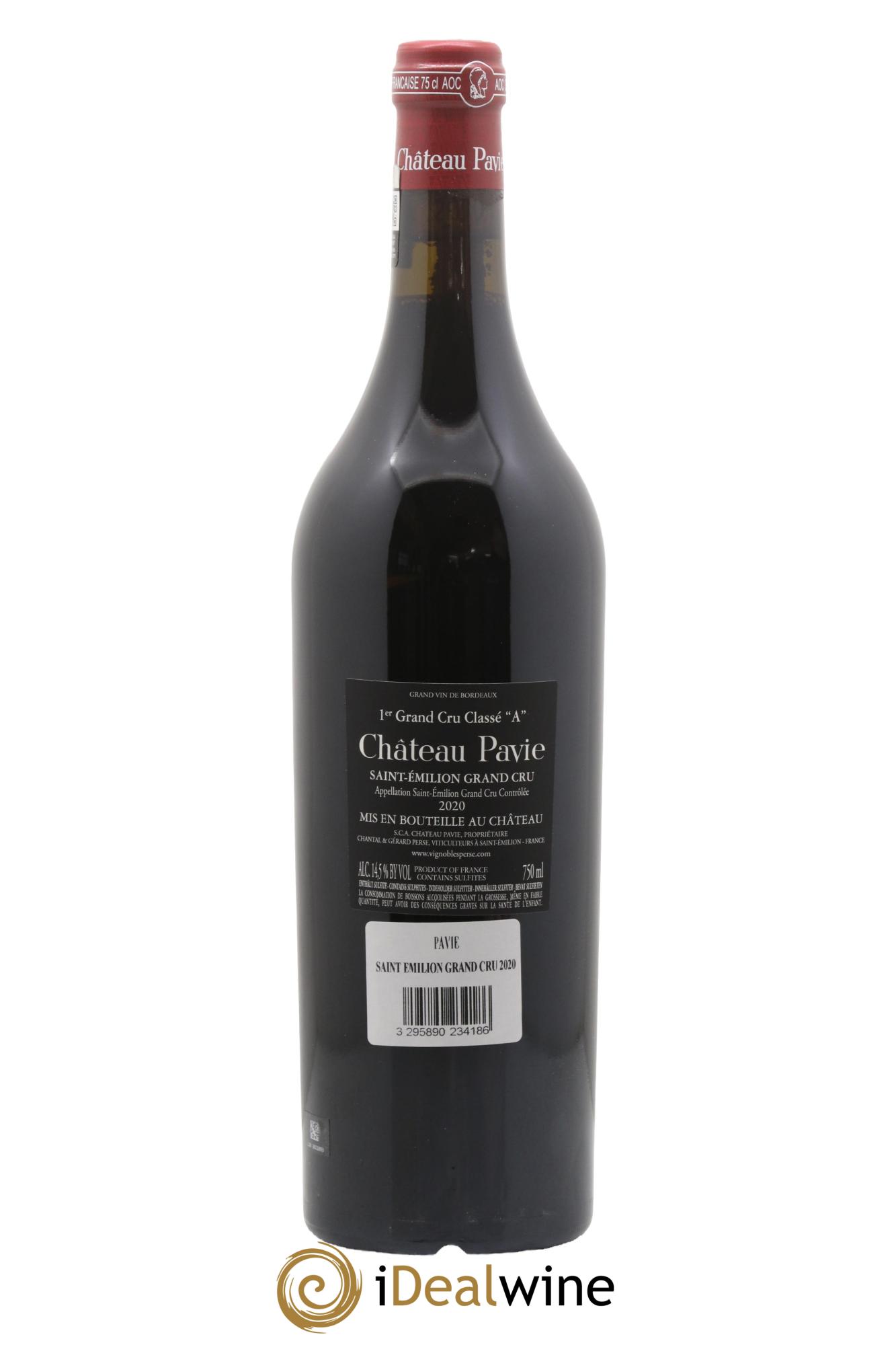 Château Pavie 1er Grand Cru Classé A 2020 - Lot de 1 bouteille - 1
