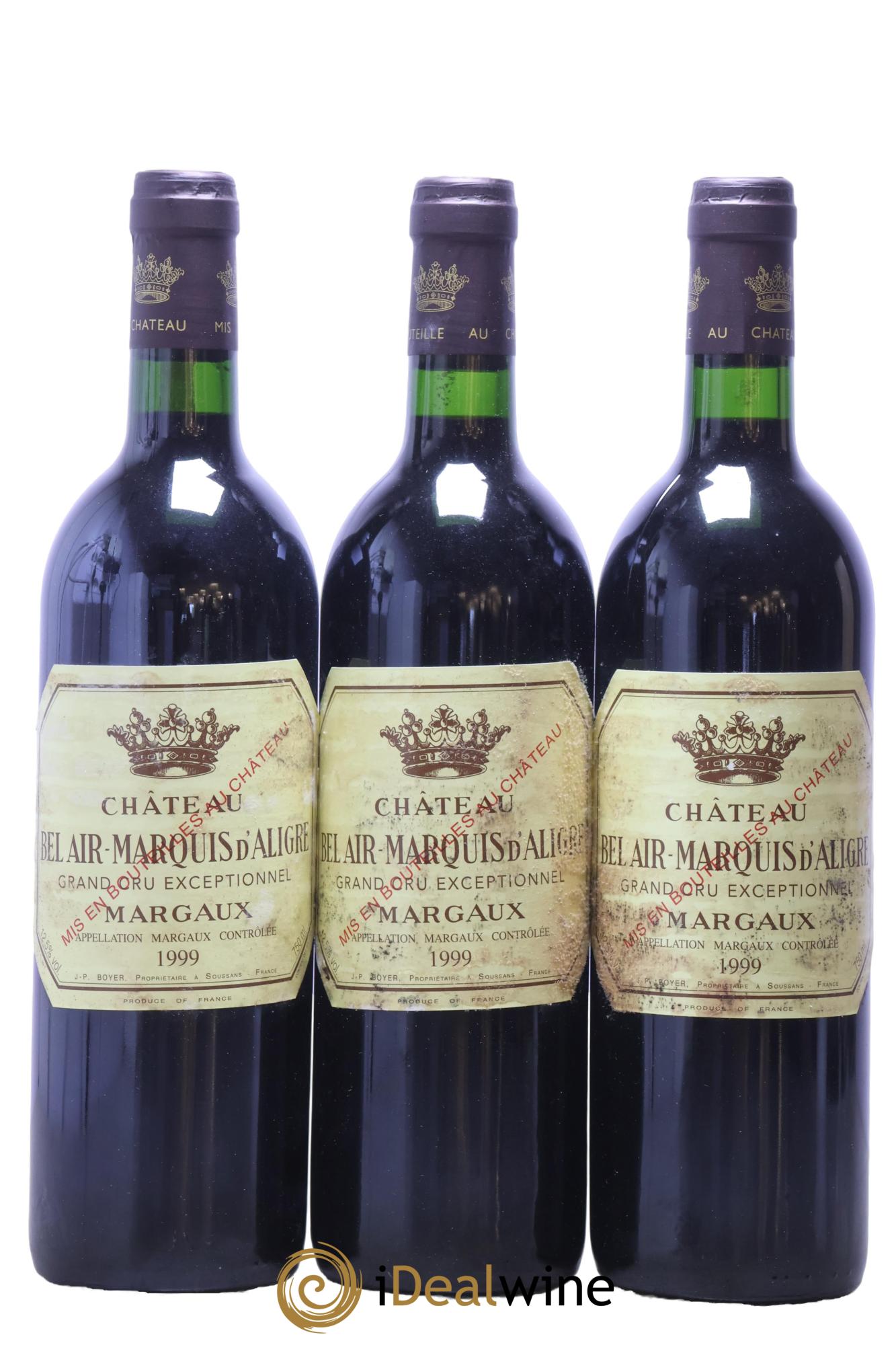 Château Bel Air Marquis d'Aligre 1999 - Posten von 3 Flaschen - 0
