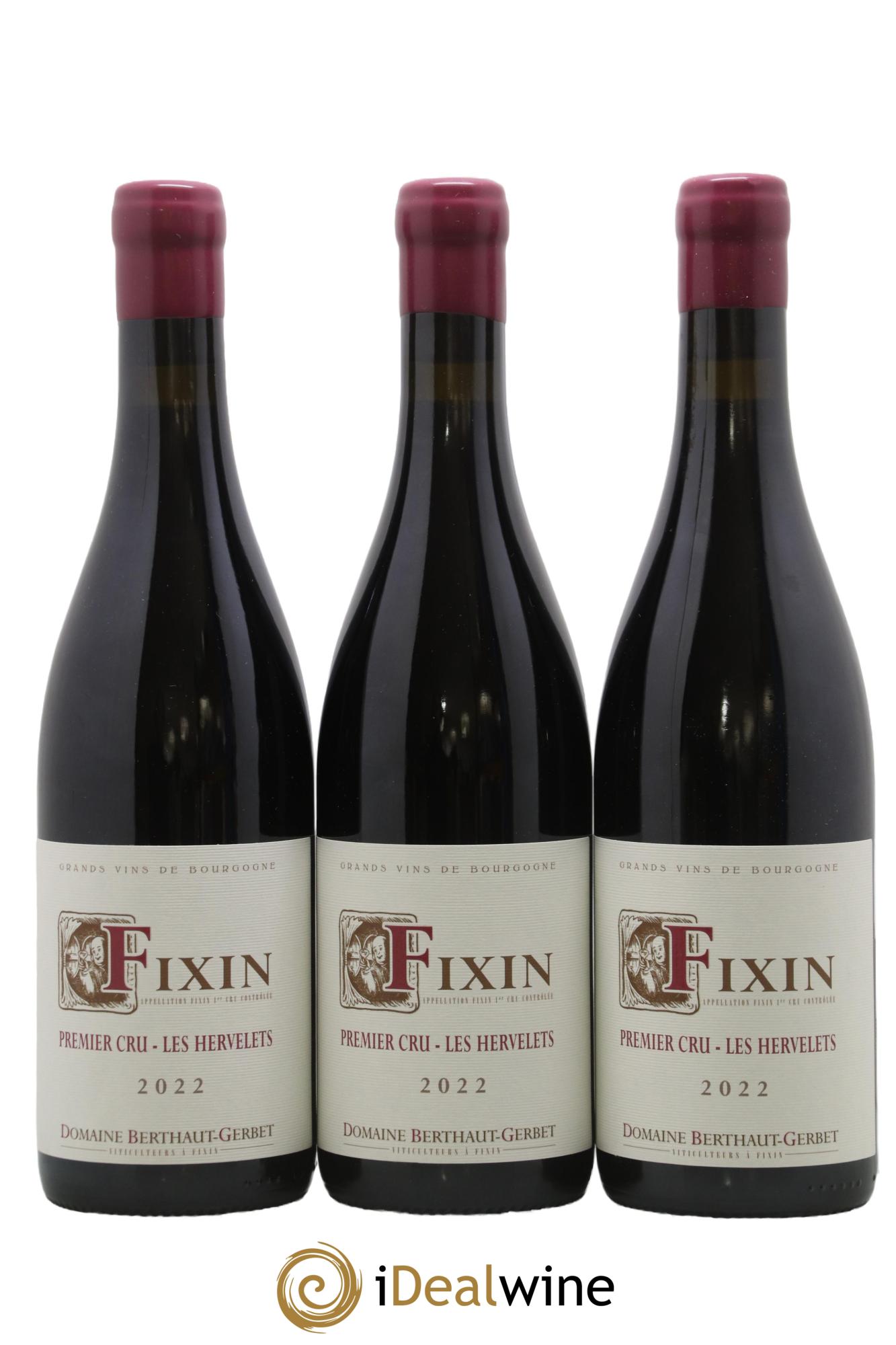 Fixin 1er Cru Les Hervelets Berthaut Gerbet (Domaine) 2022 - Lotto di 3 bottiglie - 0