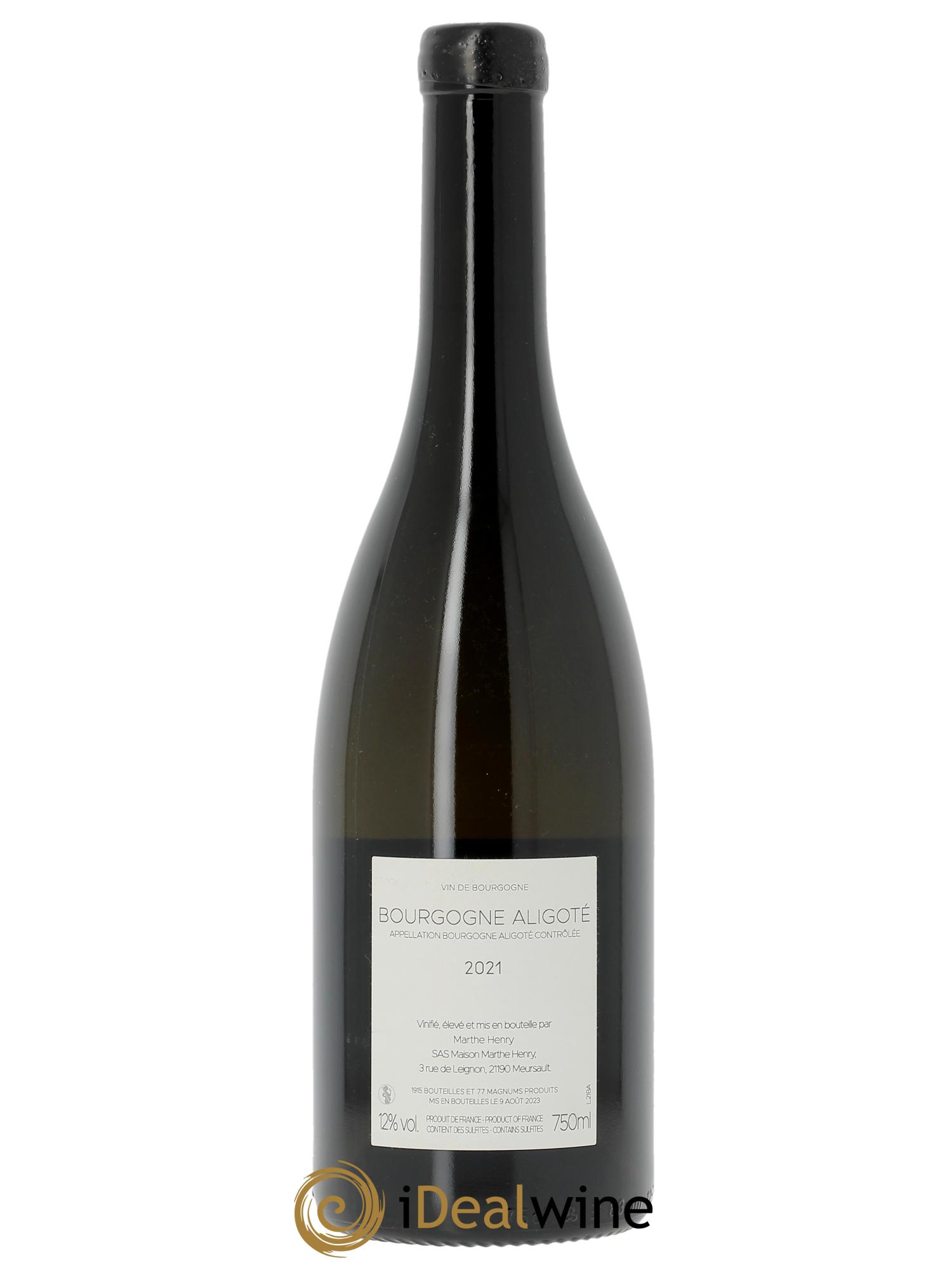 Bourgogne Aligoté Marthe Henry 2021 - Lot de 1 bouteille - 1