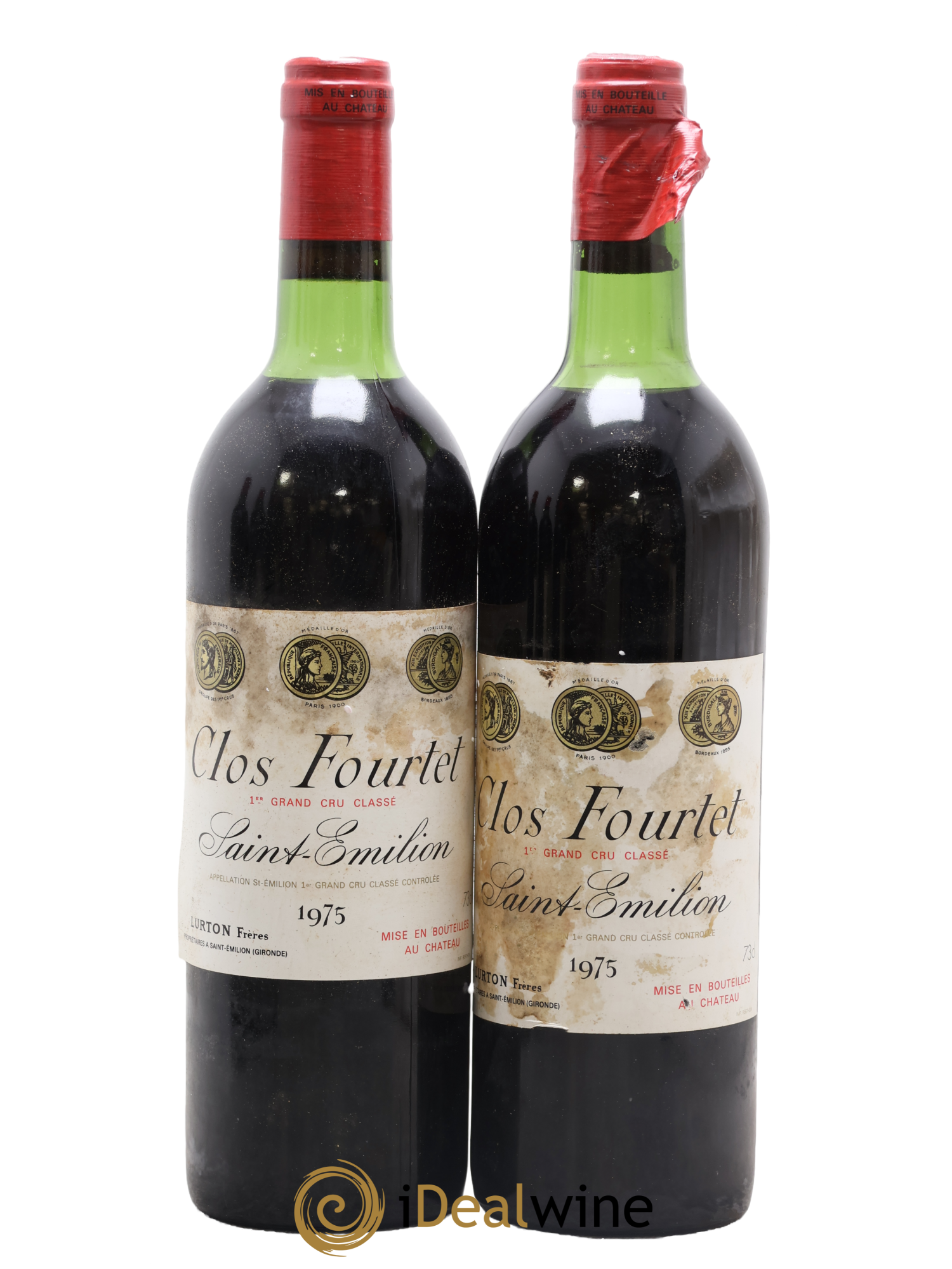 Clos Fourtet 1er Grand Cru Classé B 1975 - Lotto di 2 bottiglie - 0