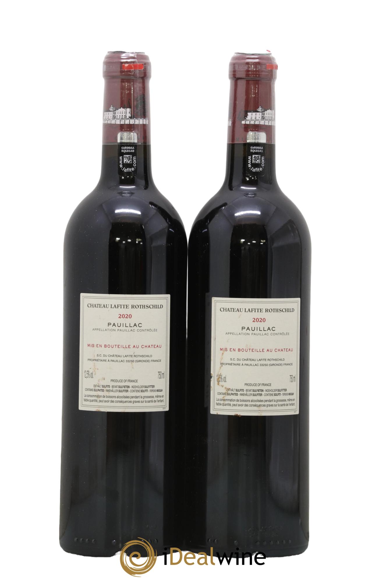 Château Lafite Rothschild 1er Grand Cru Classé  2020 - Posten von 2 Flaschen - 1