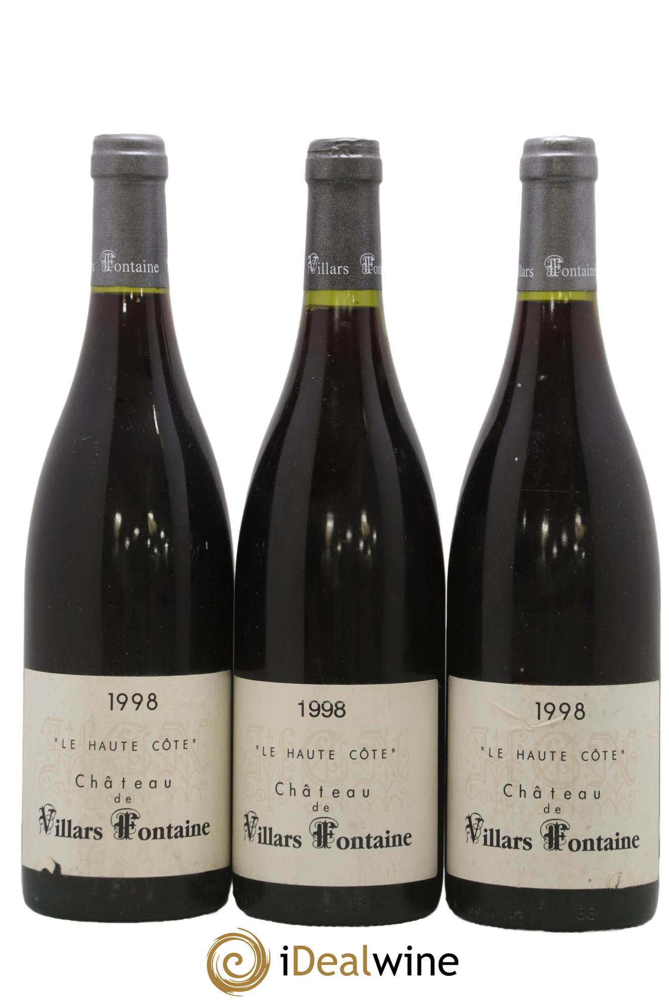 Hautes-Côtes de Nuits Le Haute Côte Château Villars Fontaine 1998 - Lot de 3 bouteilles - 0
