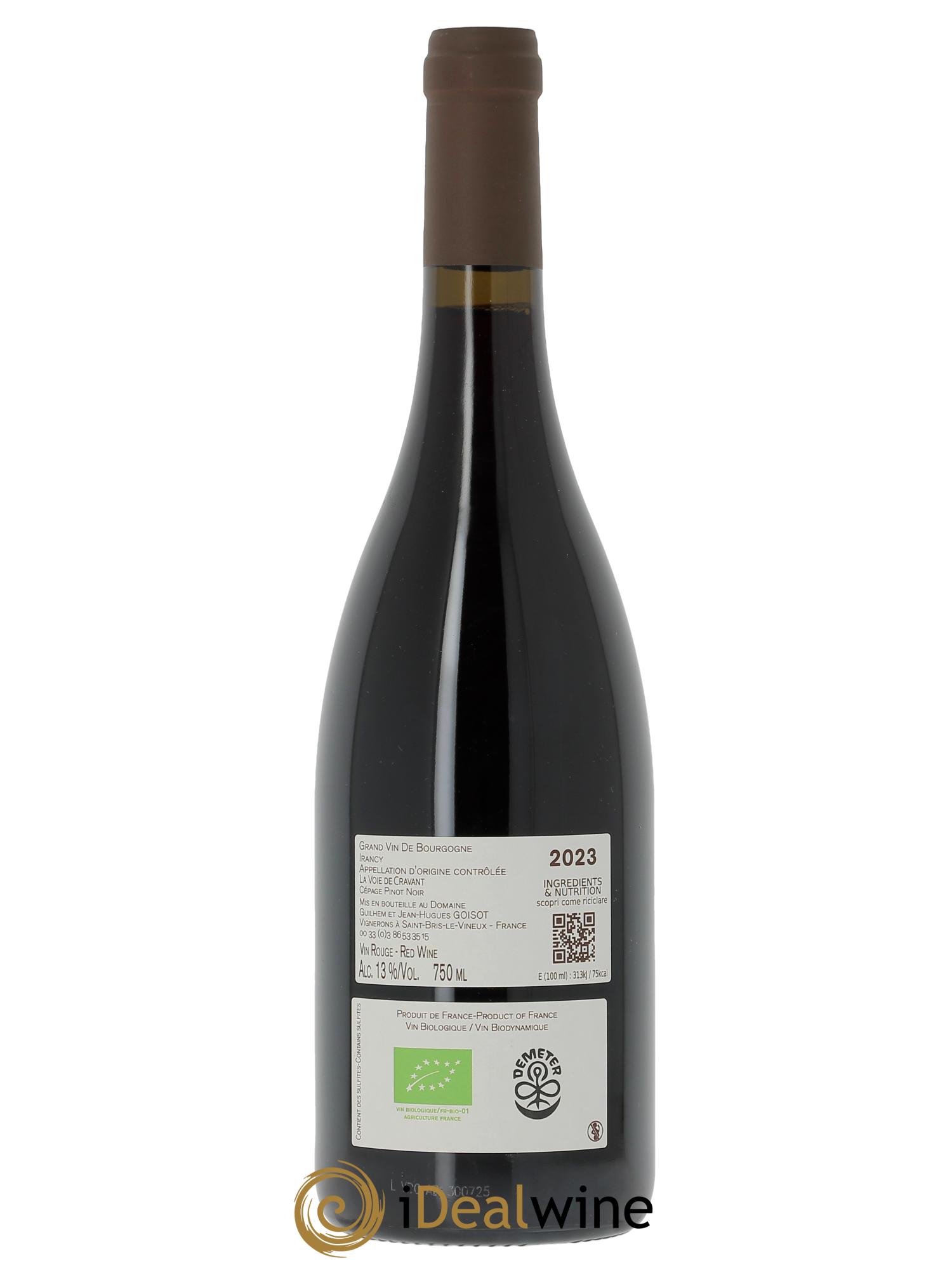 Irancy La Voie de Cravant Goisot  2023 - Lot of 1 bottle - 1