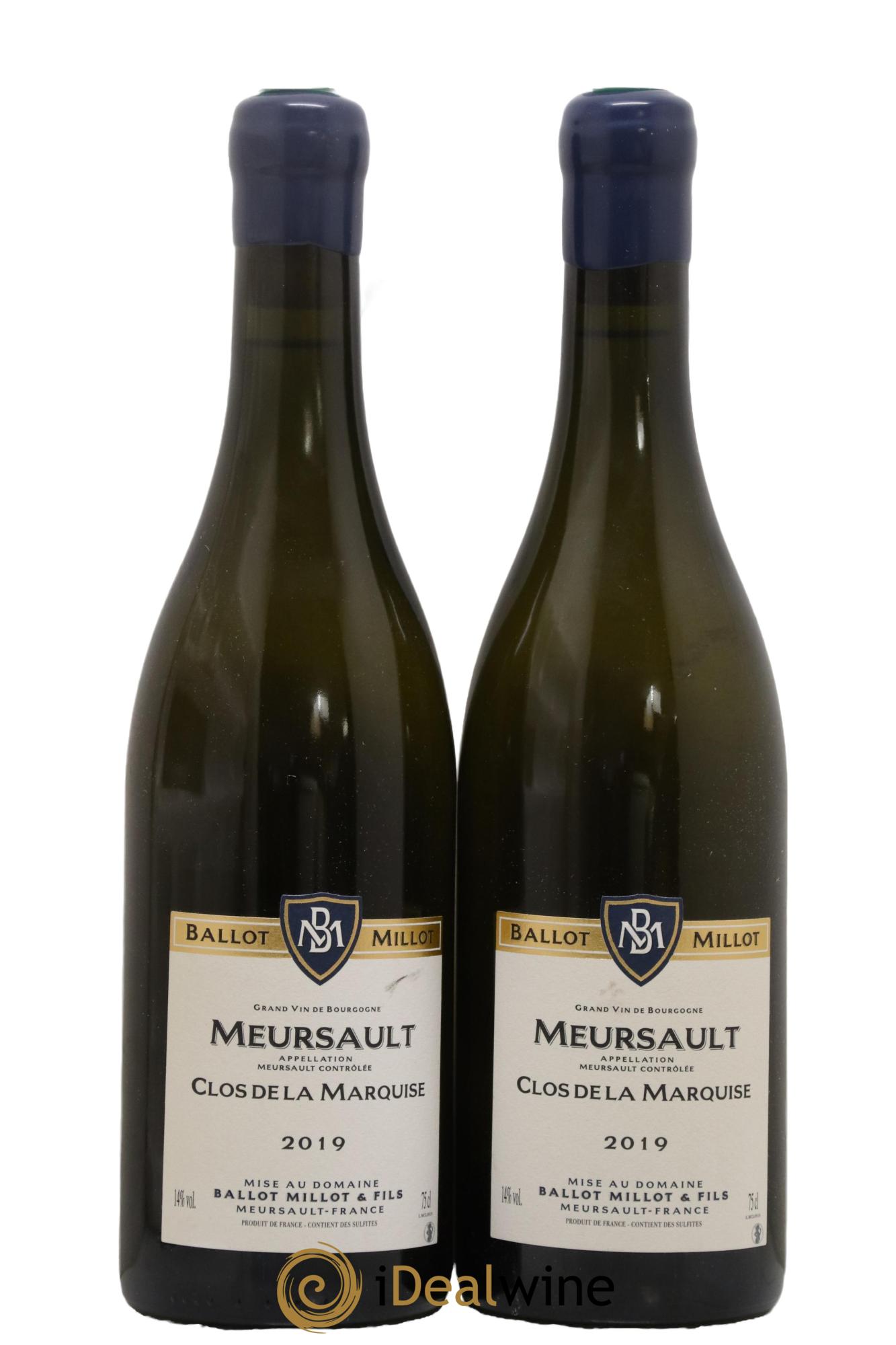 Meursault Clos de la Marquise Ballot Millot 2019 - Lot de 2 bouteilles - 0