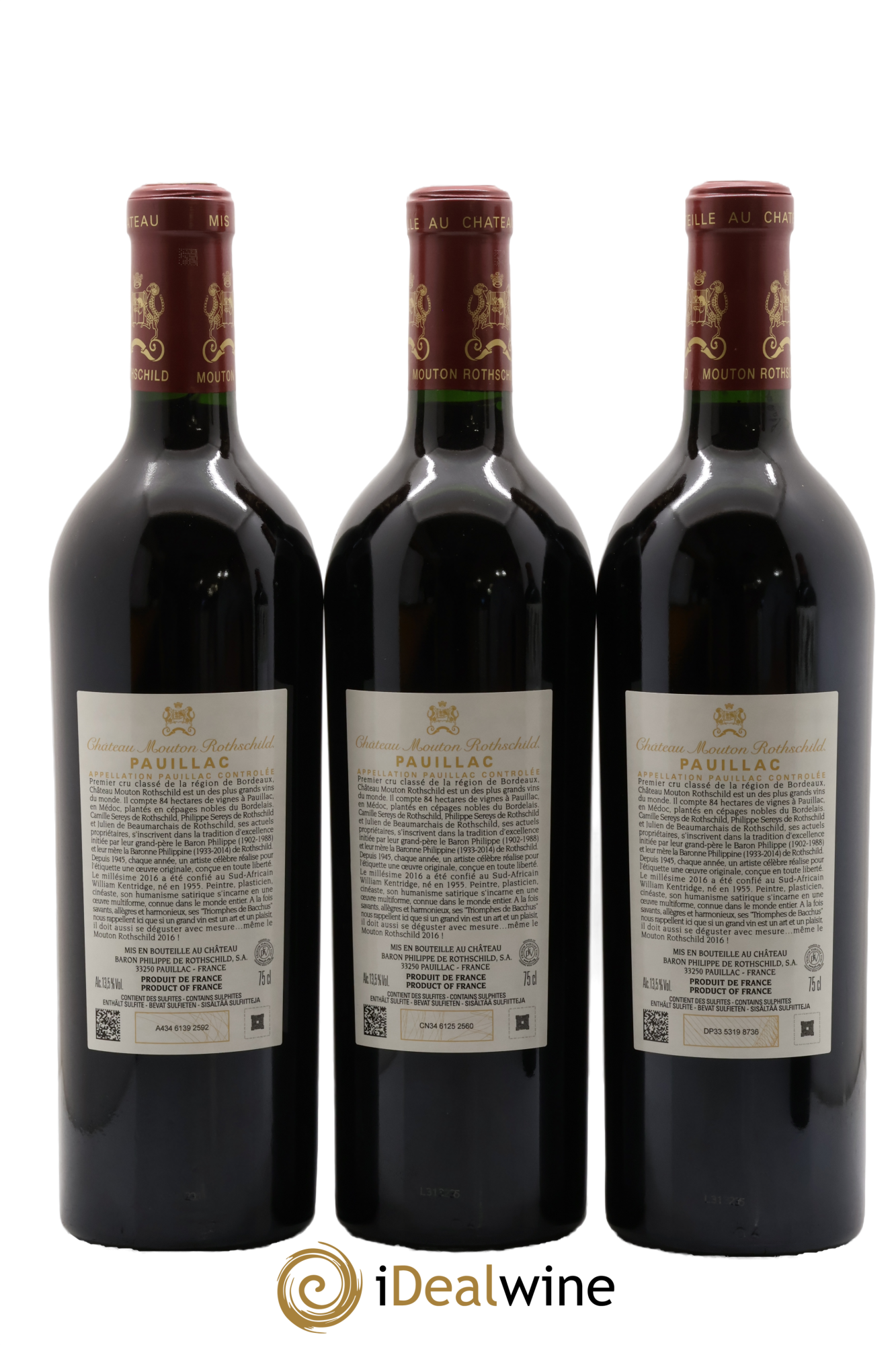 Château Mouton Rothschild 1er Grand Cru Classé 2016 - Lotto di 3 bottiglie - 1
