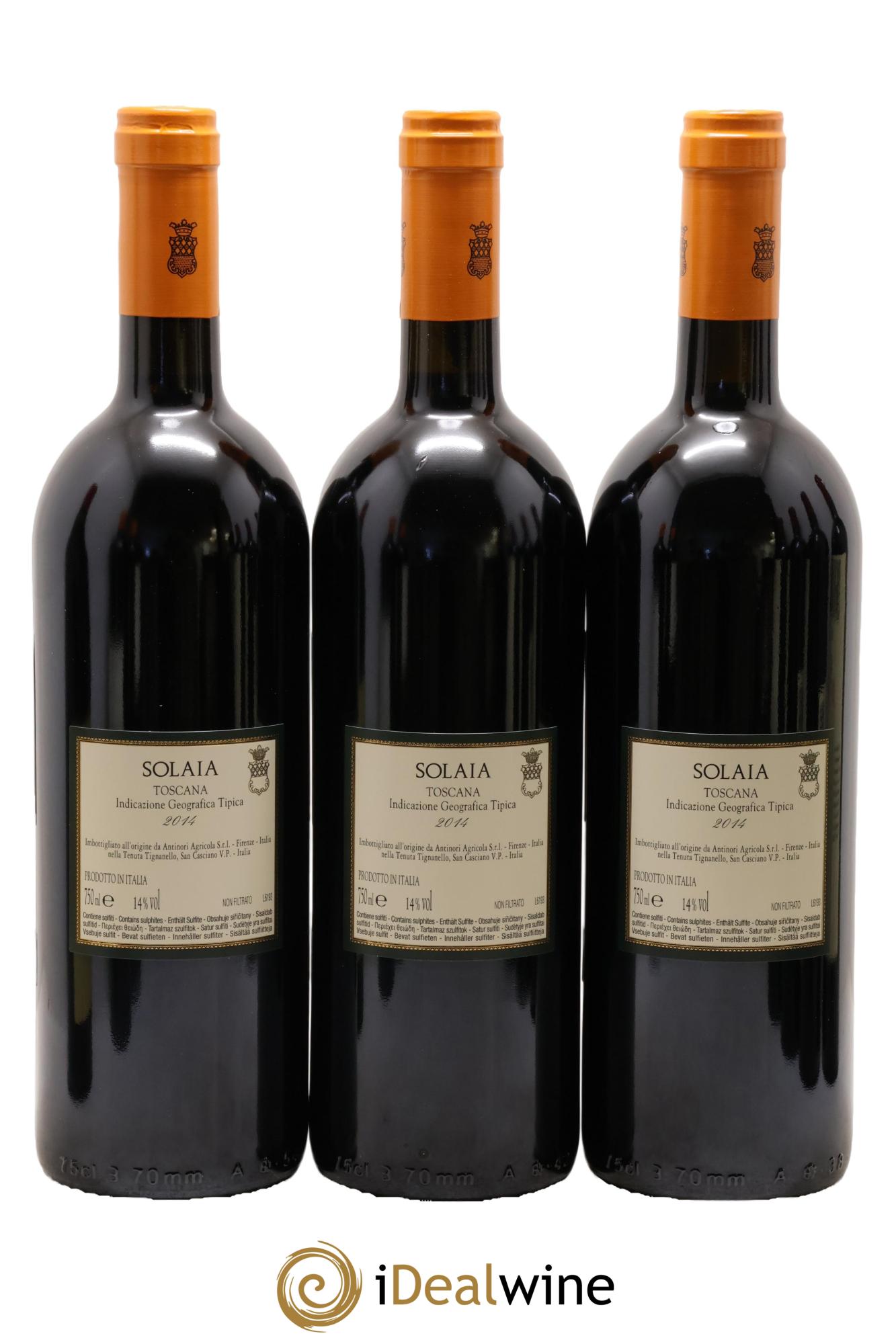 Toscana IGT Solaia Tenuta Tignanello - Marchesi Antinori 2014 - Posten von 3 Flaschen - 1