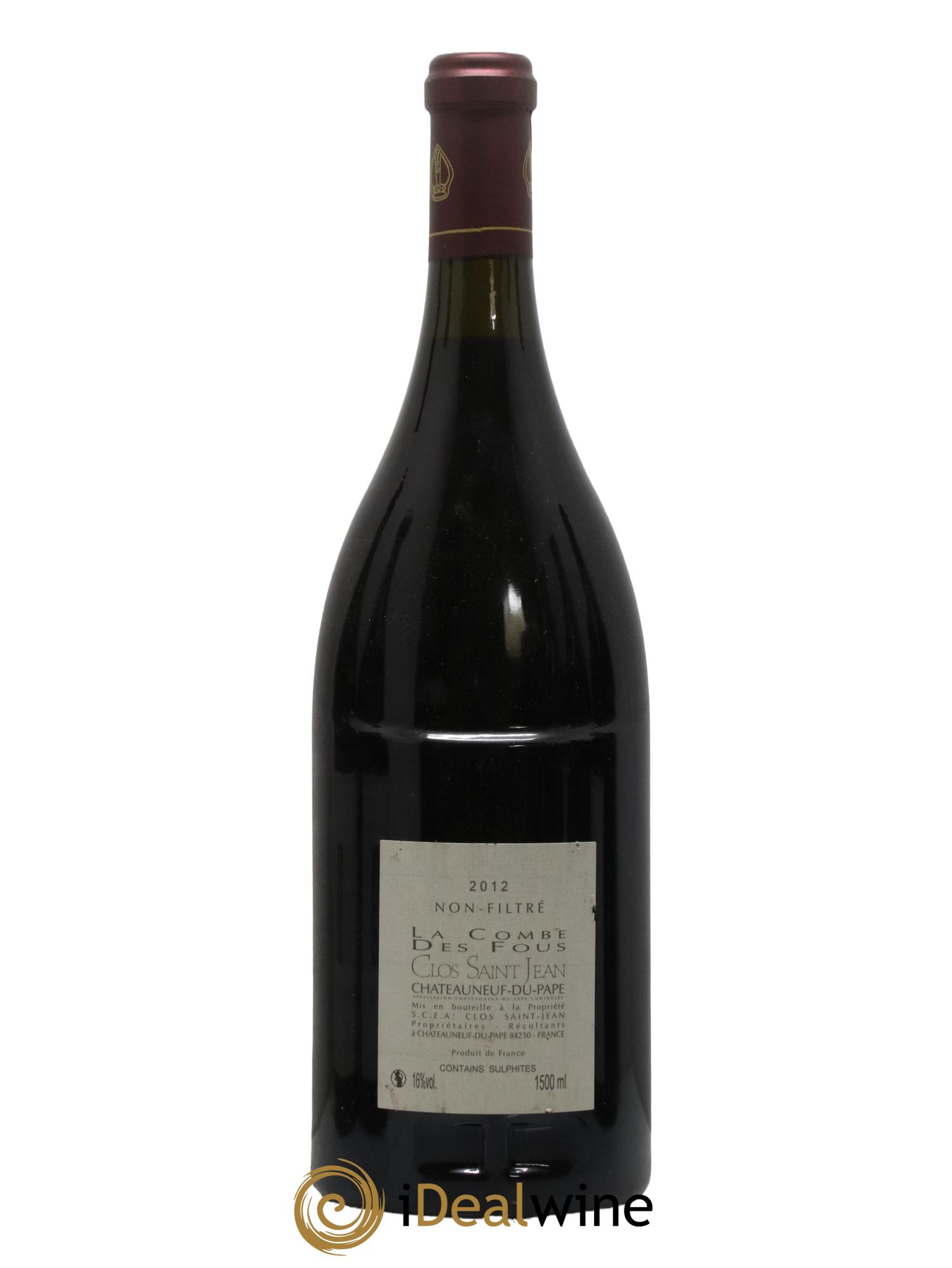Châteauneuf-du-Pape Clos Saint-Jean La Combe des Fous Pascal et Vincent Maurel 2012 - Lot de 1 magnum - 1