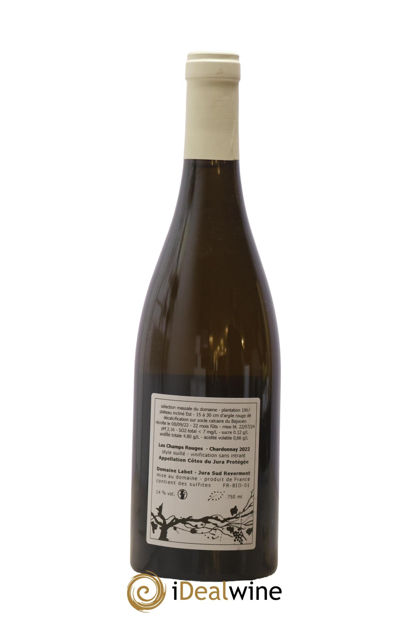 Côtes du Jura Chardonnay Les Champs Rouges Romain - Julien  - Charline Labet 2022 - Lotto di 1 bottiglia - 1