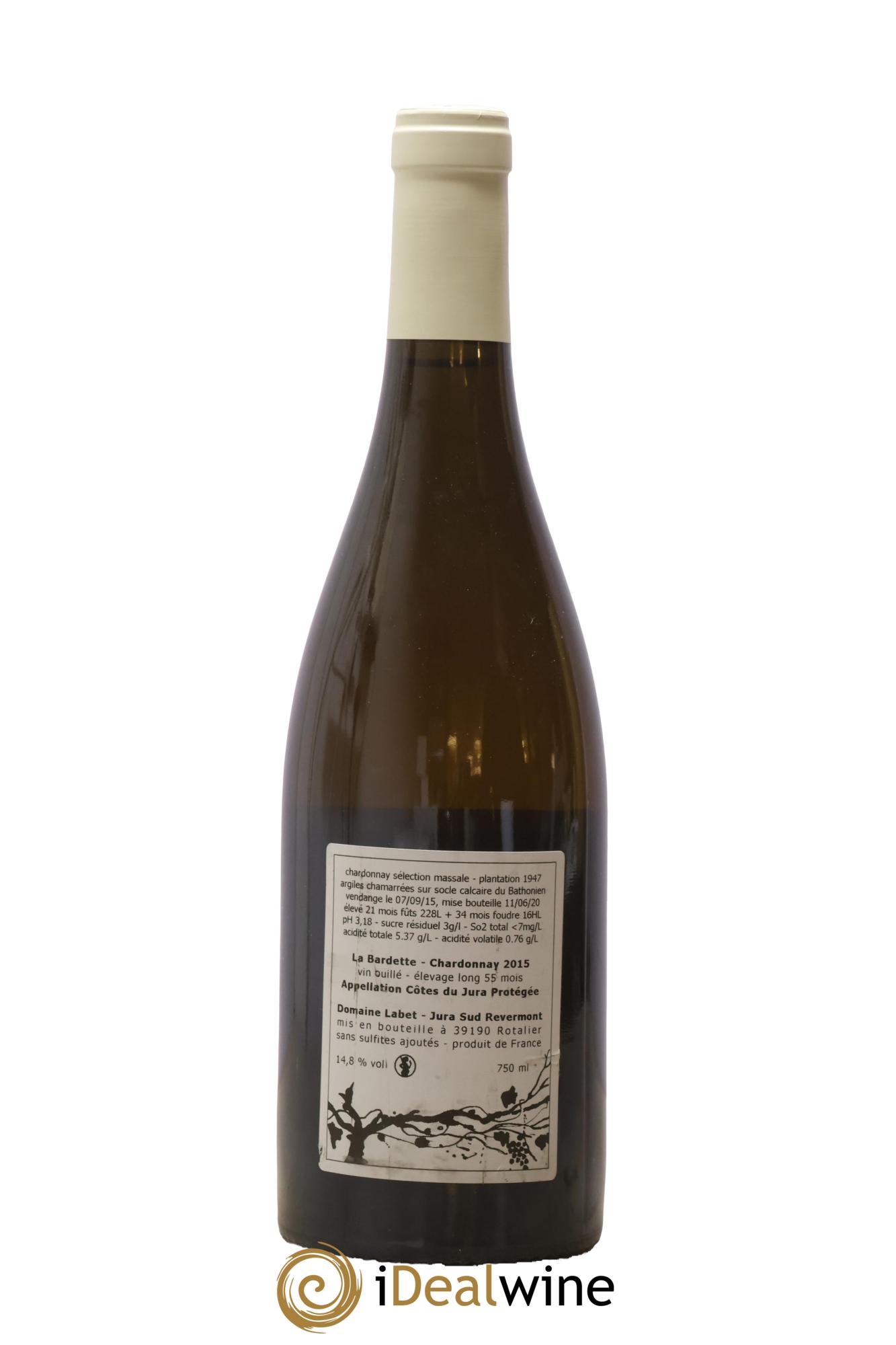 Côtes du Jura Chardonnay La Bardette Elevage Long Labet 2015 - Lotto di 1 bottiglia - 1