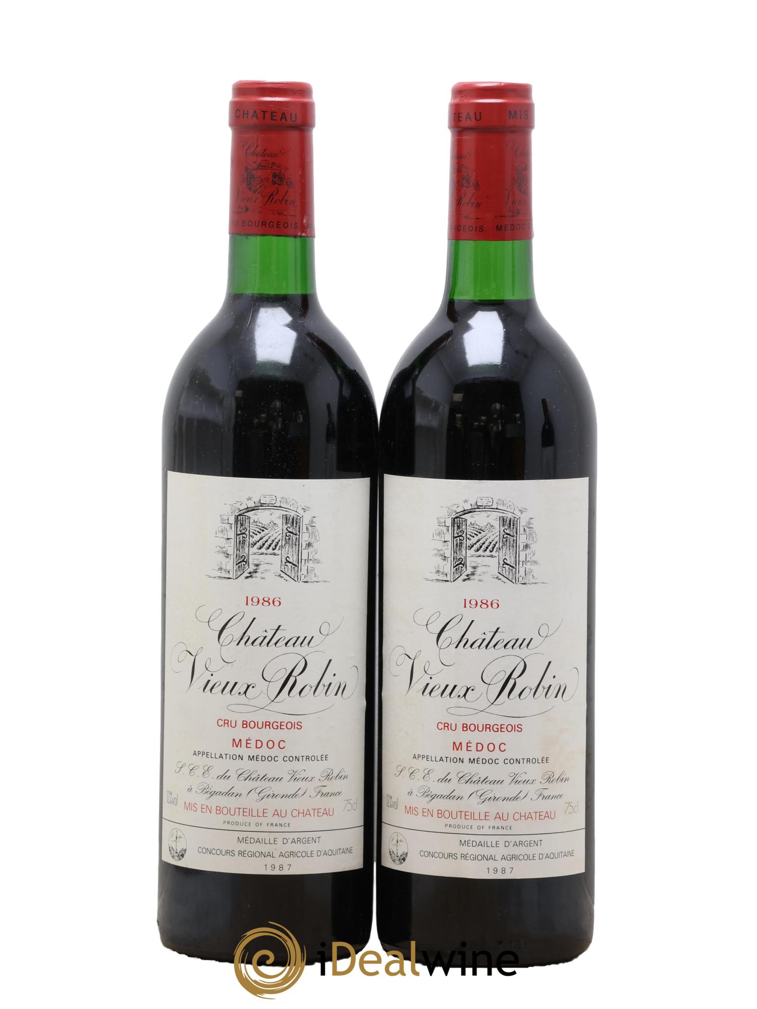Château Vieux Robin Cru Bourgeois 1986 - Lot de 2 bouteilles - 0