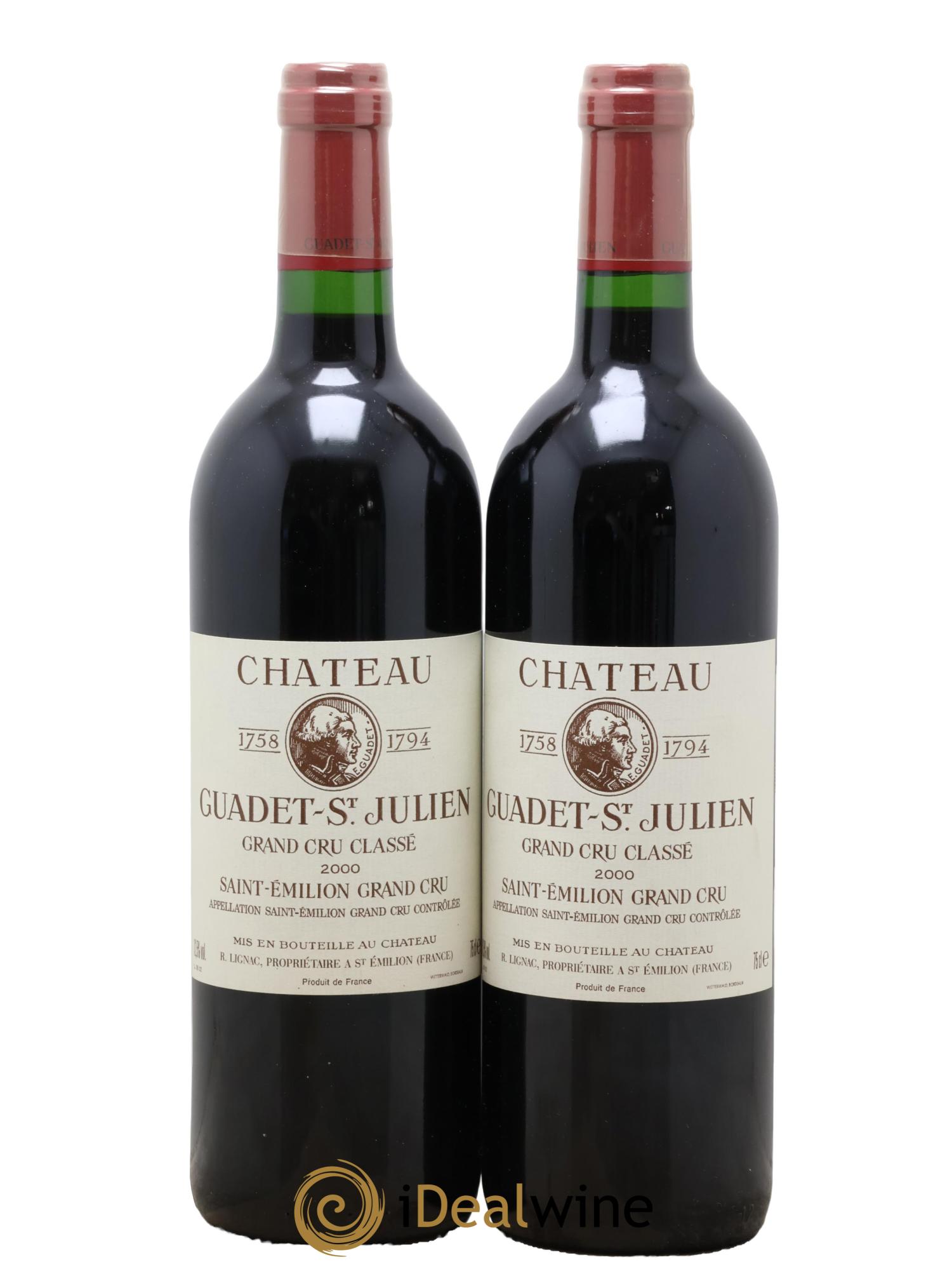 Château Guadet Grand Cru Classé 2000 - Lot of 2 bottles - 0