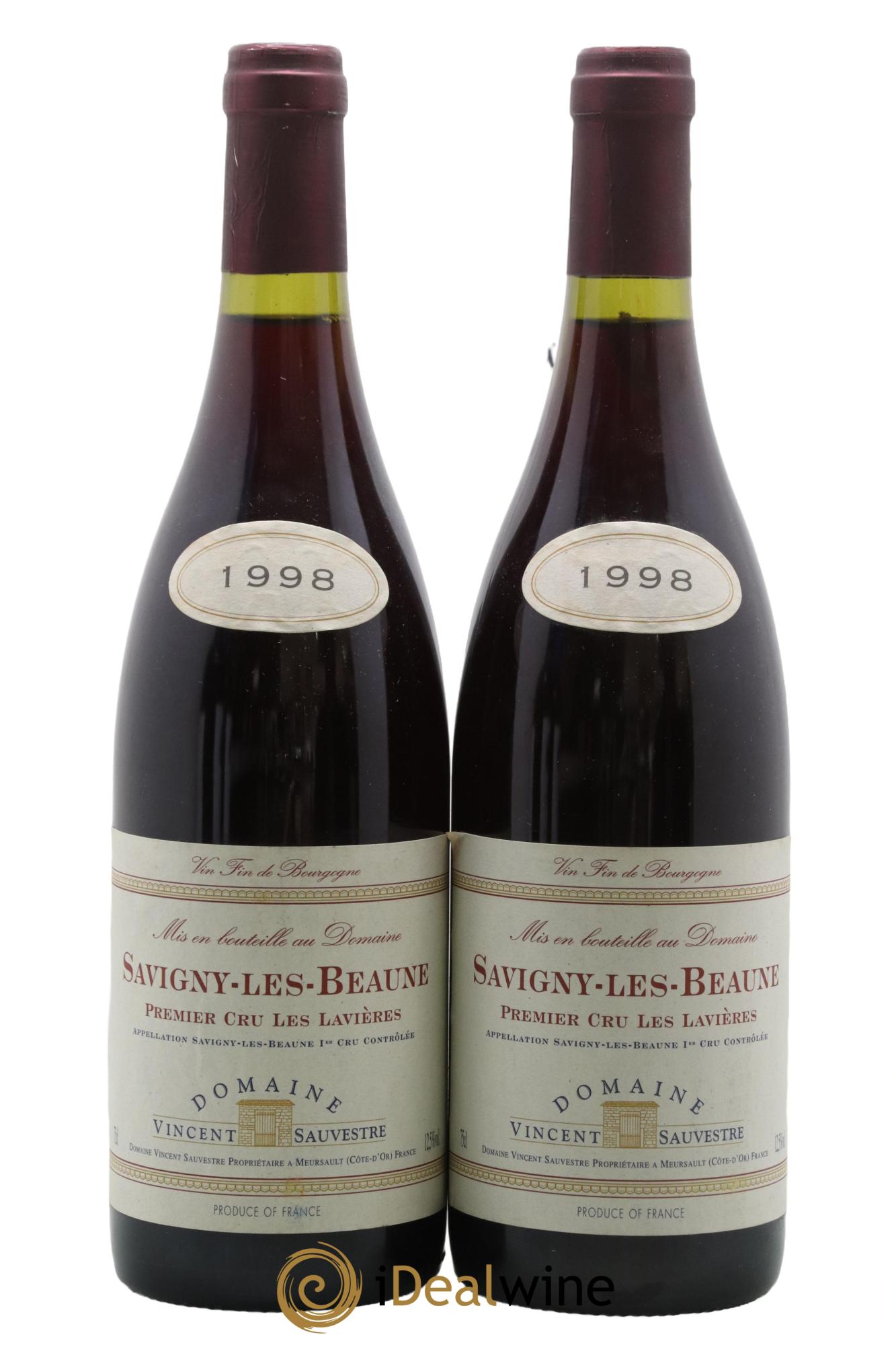 Savigny-lès-Beaune 1er Cru Les Lavières Vincent Sauvestre 1998 - Lot de 2 bouteilles - 0