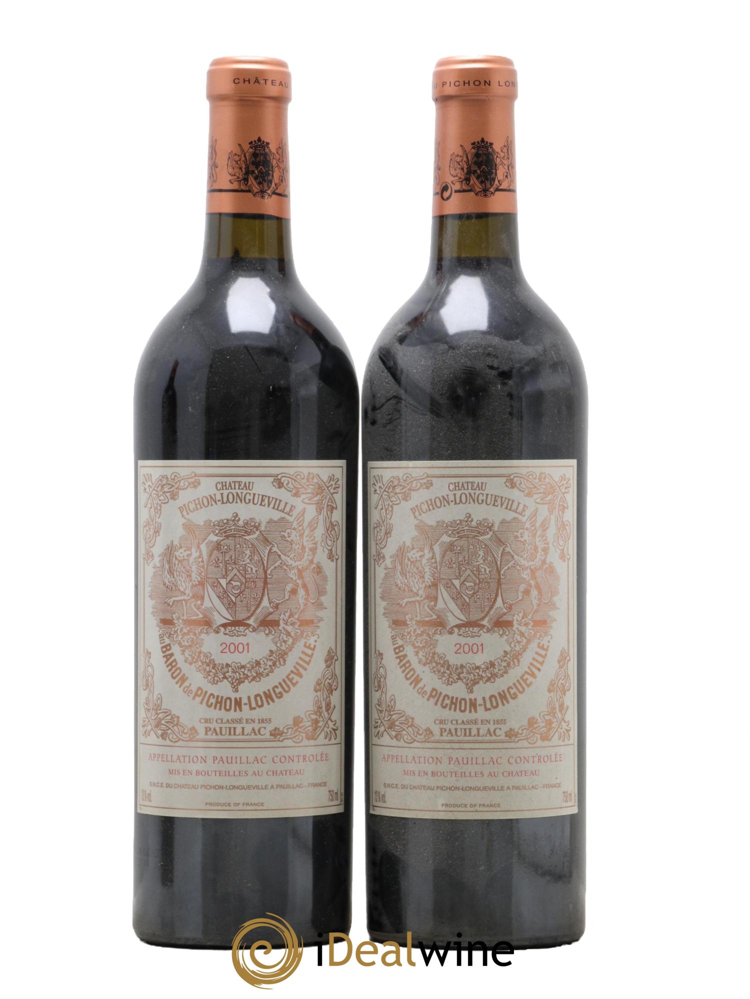 Pichon Longueville Baron 2ème Grand Cru Classé 2001 - Lot de 2 bouteilles - 0