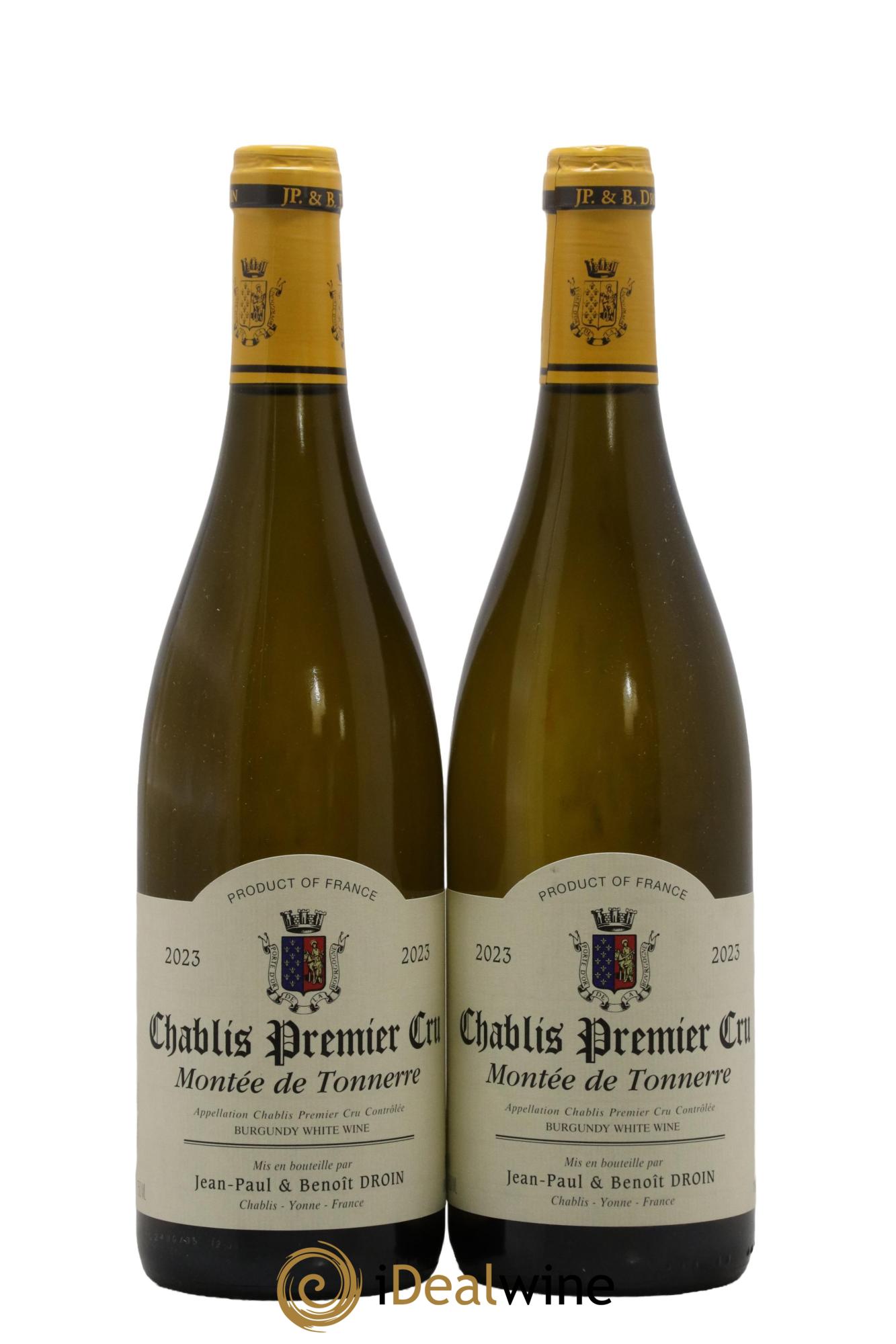 Chablis 1er Cru Montée de Tonnerre Jean-Paul & Benoît Droin (Domaine) 2023 - Lotto di 2 bottiglie - 0
