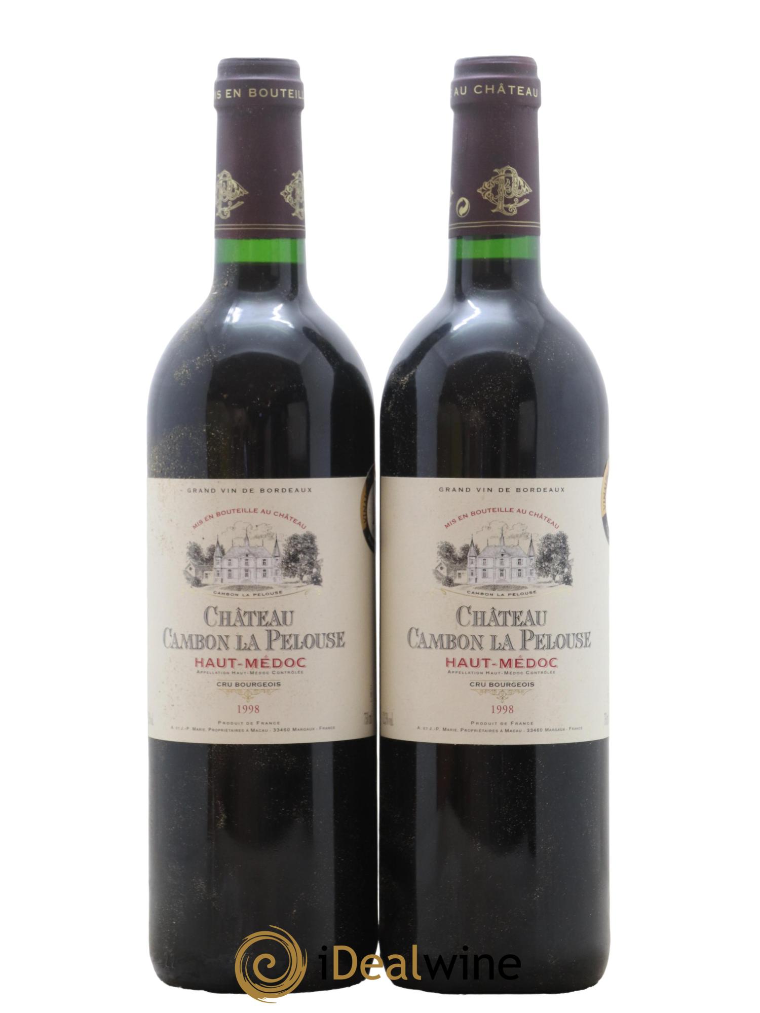 Château Cambon la Pelouse Cru Bourgeois 1998 - Lot de 2 bouteilles - 0