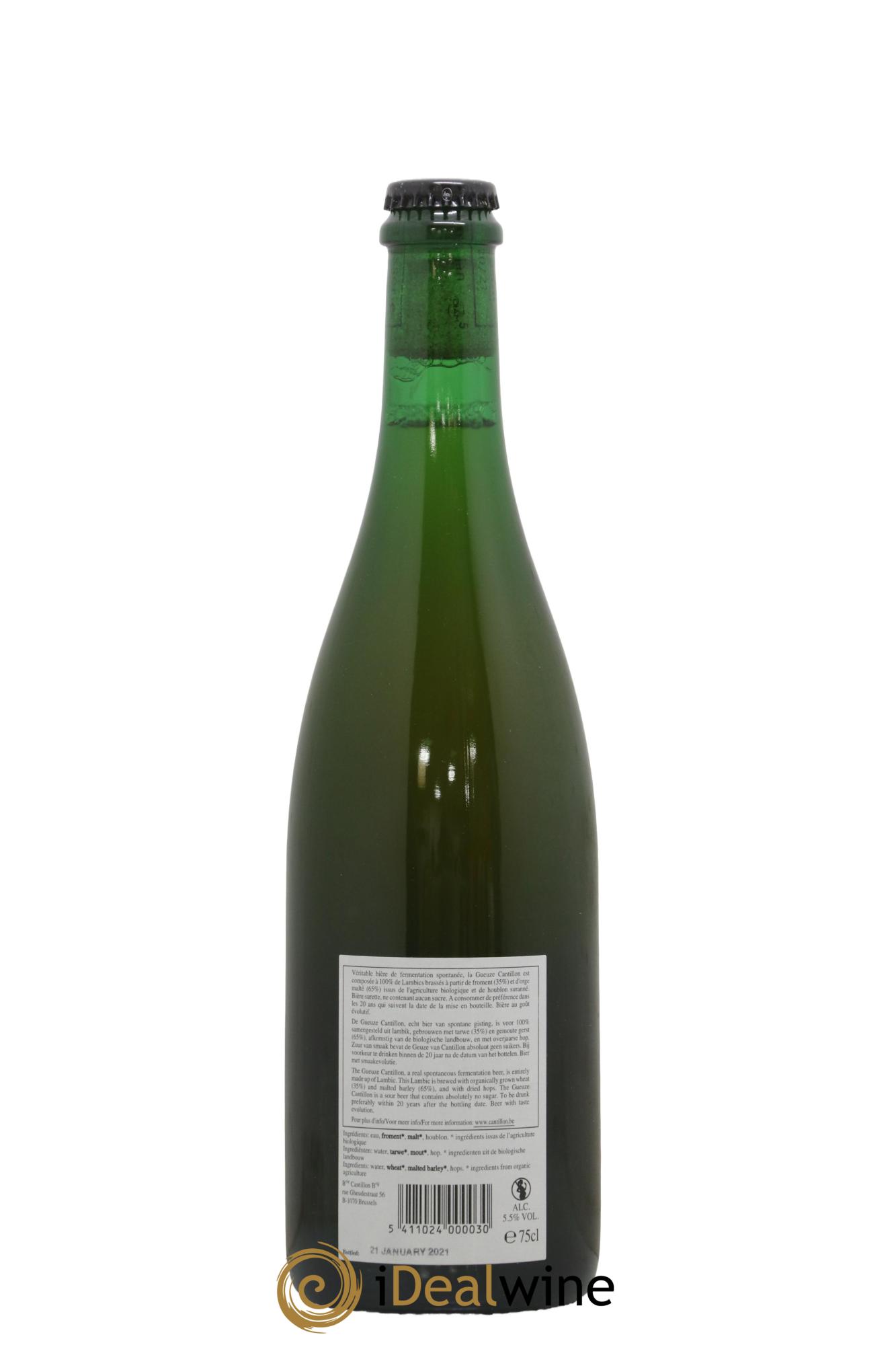 Bière Gueuze Cantillon Lambic Bio (Bottle 2021) - Lot de 1 bouteille - 1