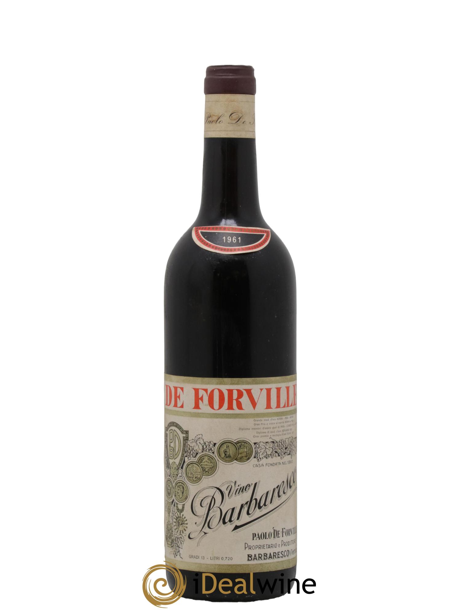 Barbaresco DOCG Paolo De Forville 1961 - Lot de 1 bouteille - 0