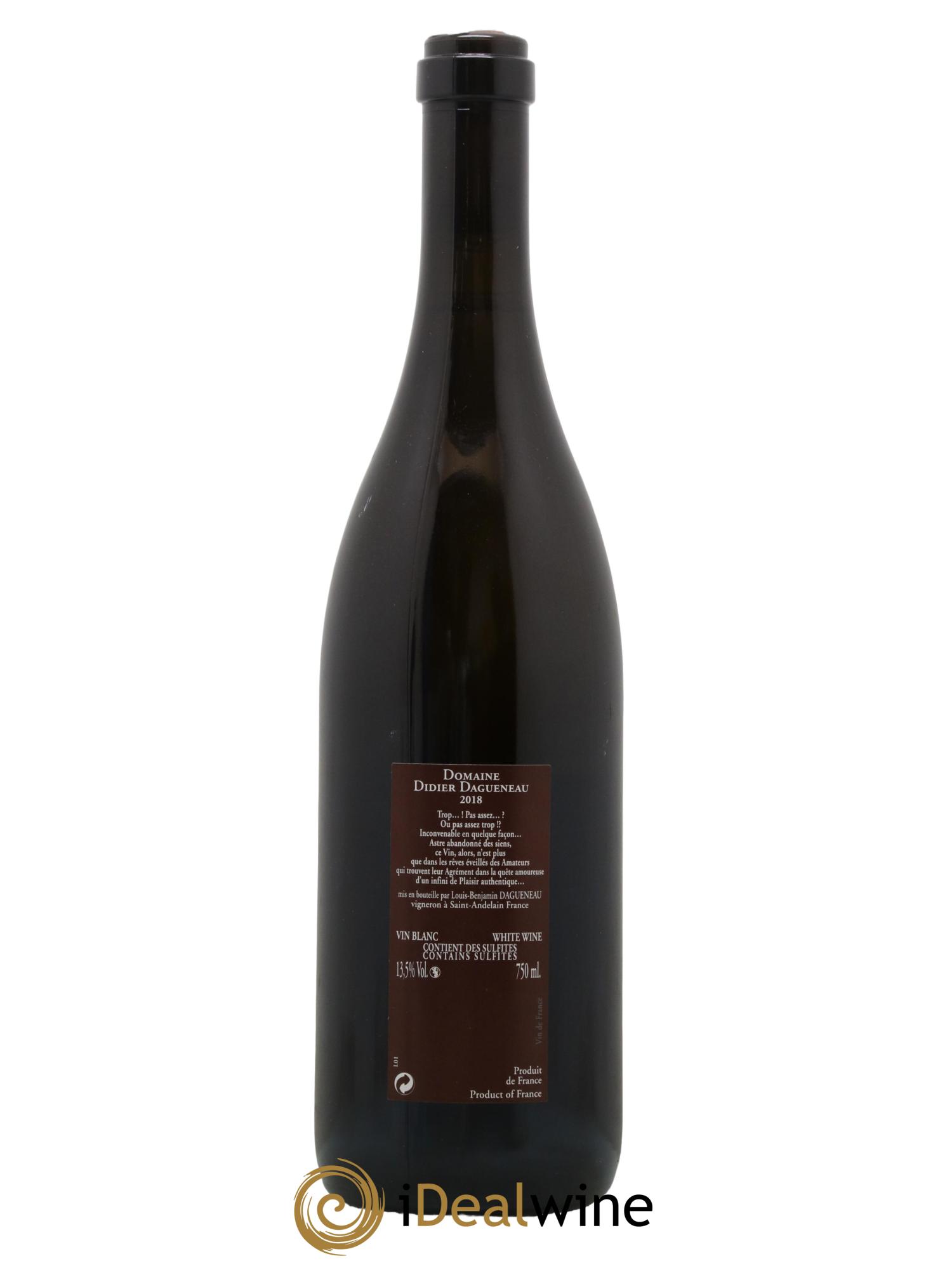 Vin de France (anciennement Pouilly-Fumé) Pur Sang Dagueneau (Domaine Didier - Louis-Benjamin) 2018 - Lot de 1 bouteille - 1