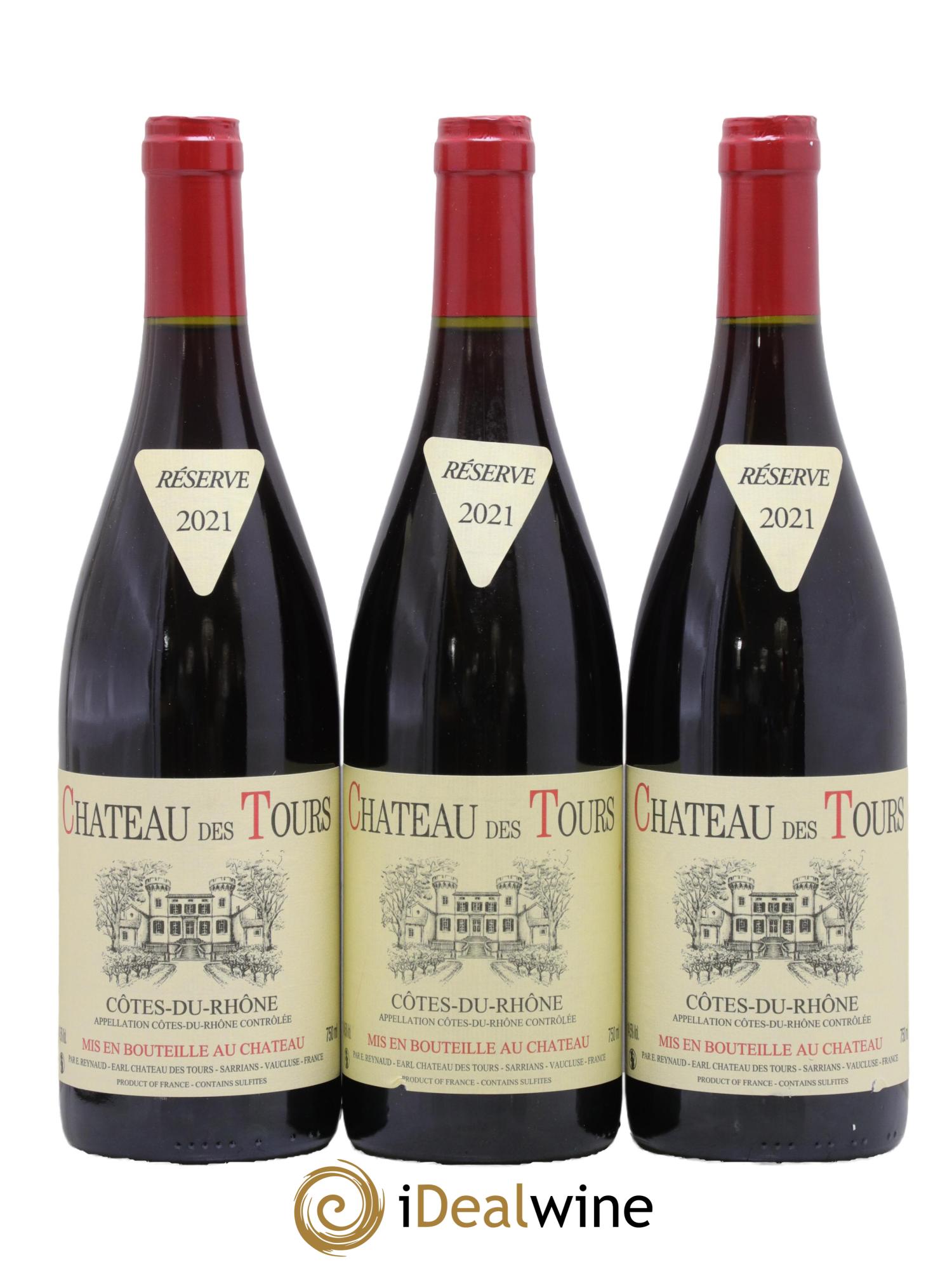 Côtes-du-Rhône Château des Tours Emmanuel Reynaud 2021 - Lot de 3 bouteilles - 0