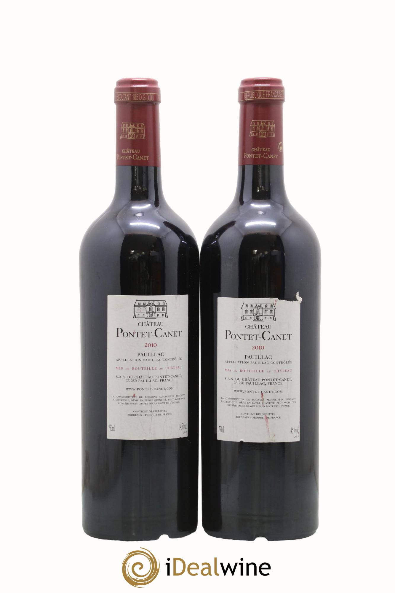Château Pontet Canet 5ème Grand Cru Classé 2010 - Lotto di 2 bottiglie - 1