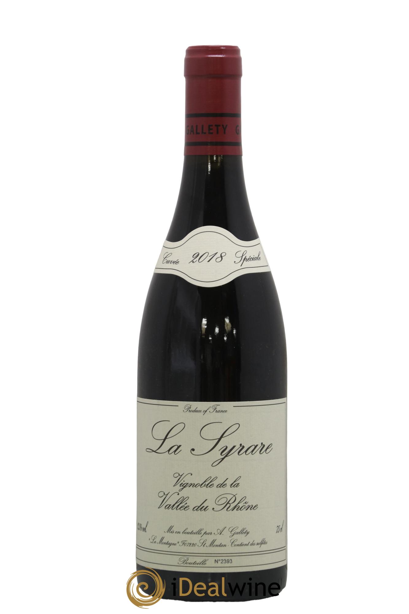 Côtes du Vivarais La Syrare Gallety (Domaine) 2018 - Lot de 1 bouteille - 0