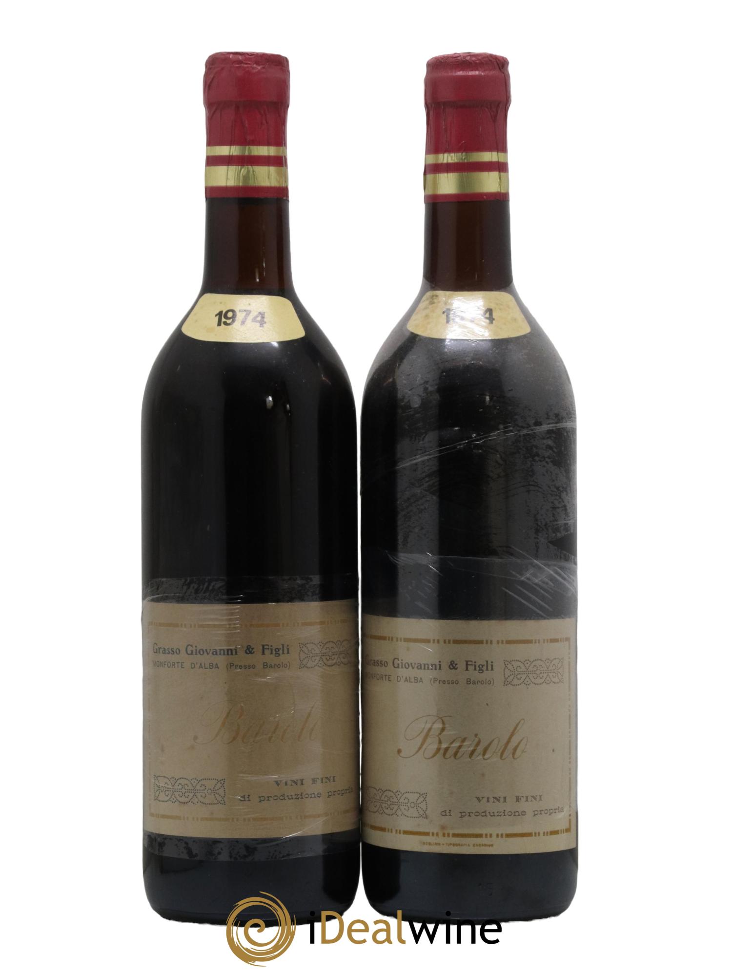 Barolo Grasso Guivanni e Figli 1974 - Lot de 2 bouteilles - 0