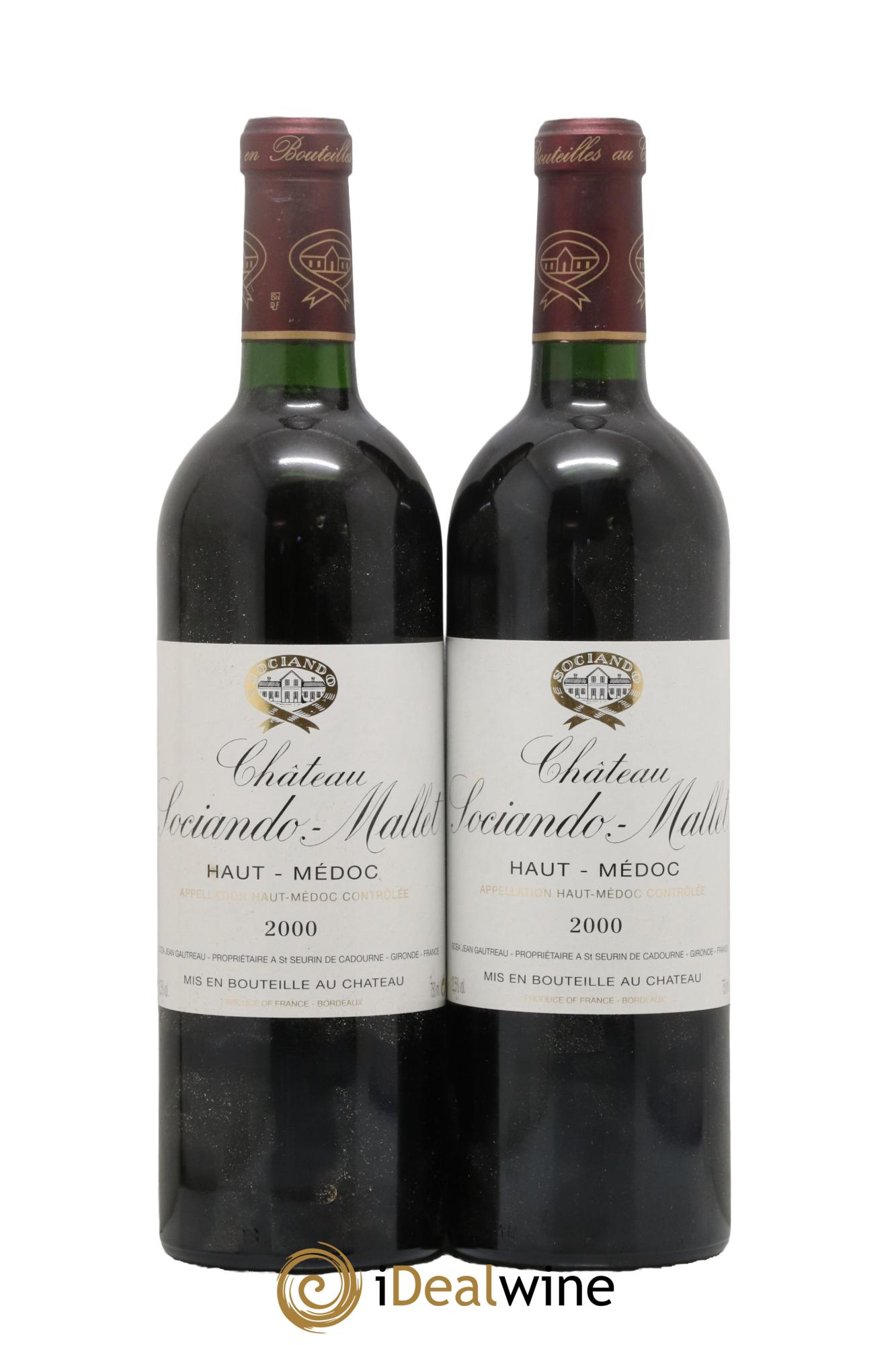 Château Sociando Mallet 2000 - Lot de 2 bouteilles - 0