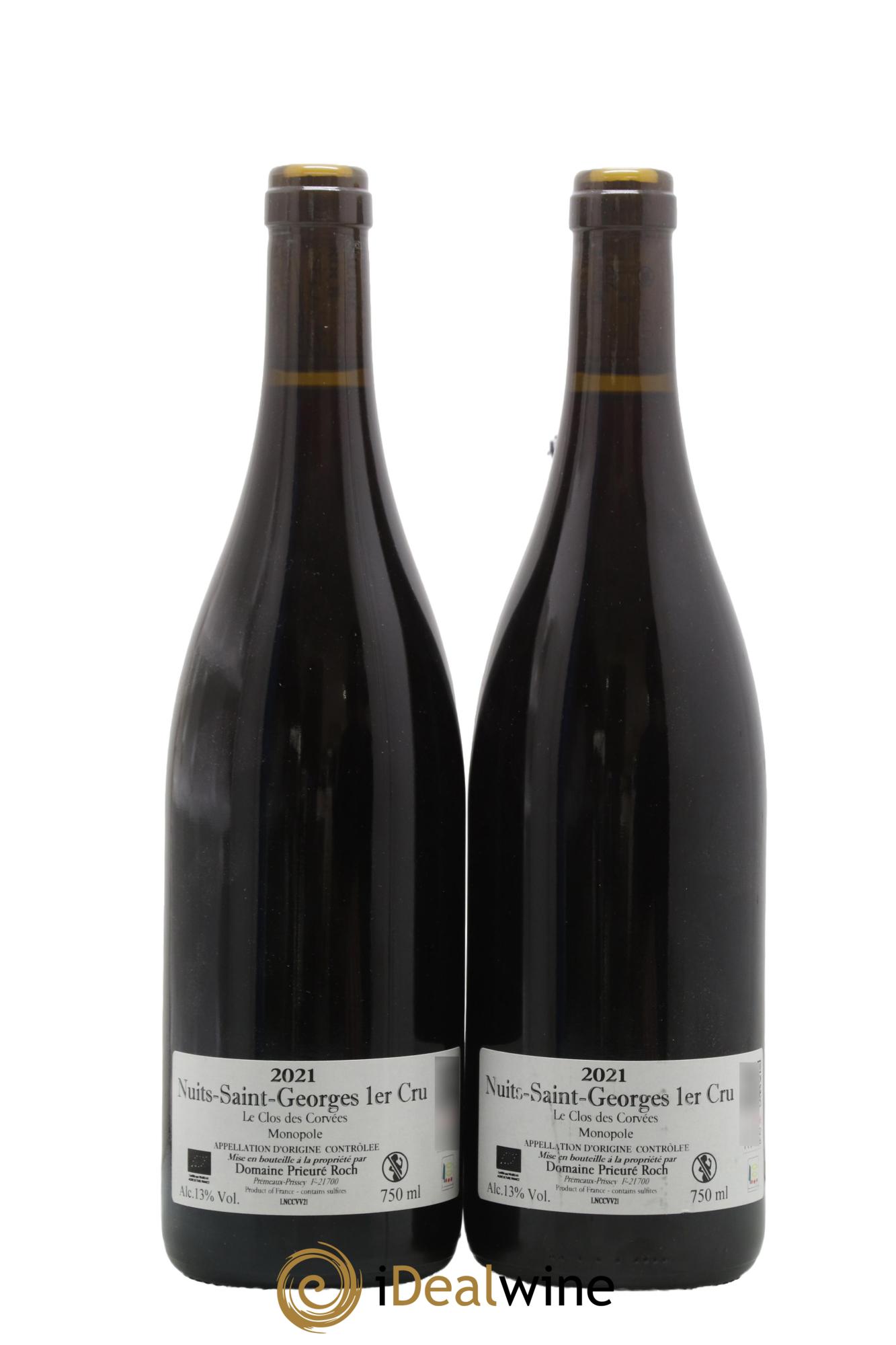 Nuits-Saint-Georges 1er Cru Le Clos des Corvées Vieilles Vignes Prieuré Roch 2021 - Lot de 2 bouteilles - 1