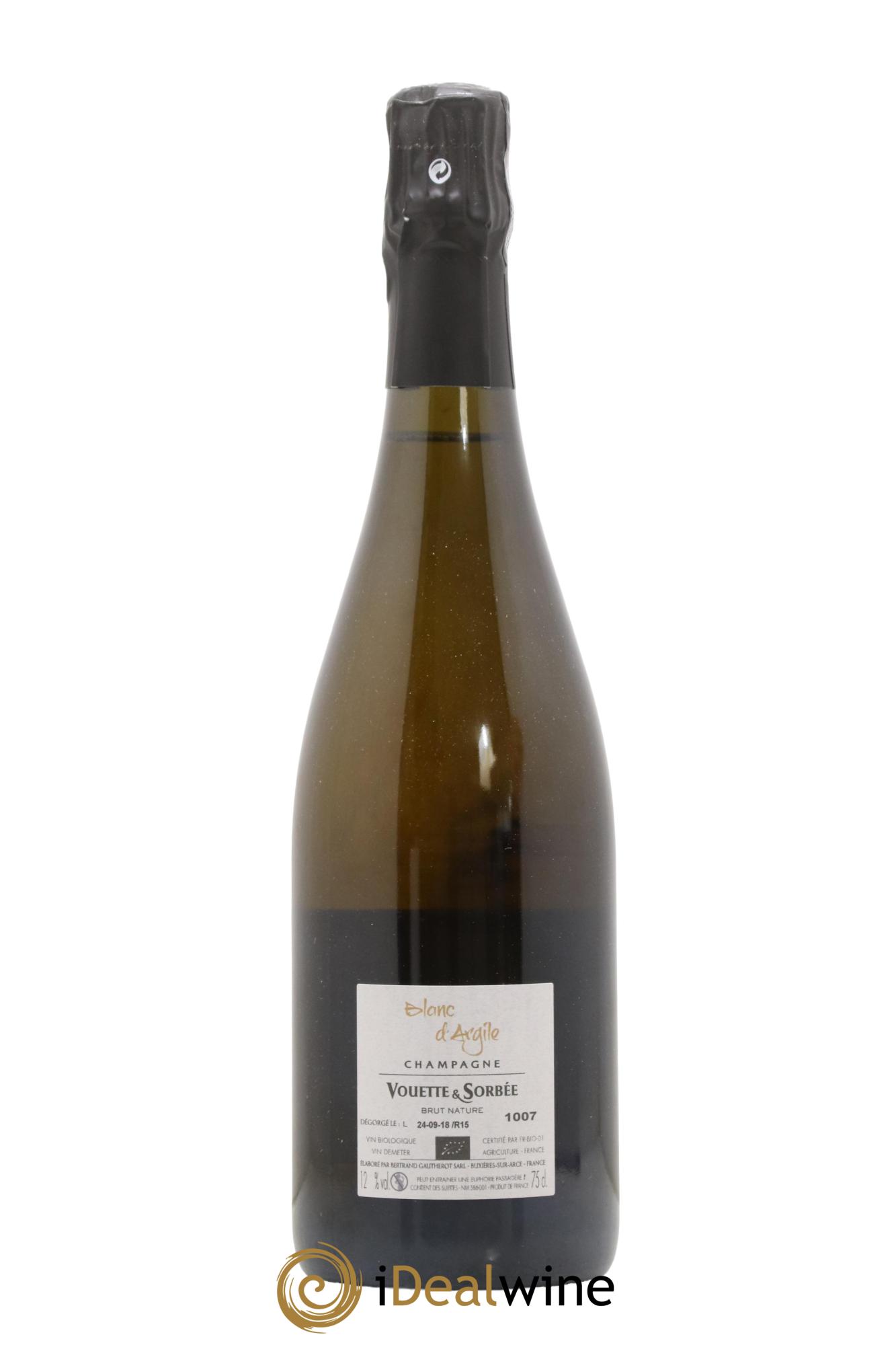 Blanc d'Argile Vouette et Sorbée 2015 - Lot of 1 bottle - 1