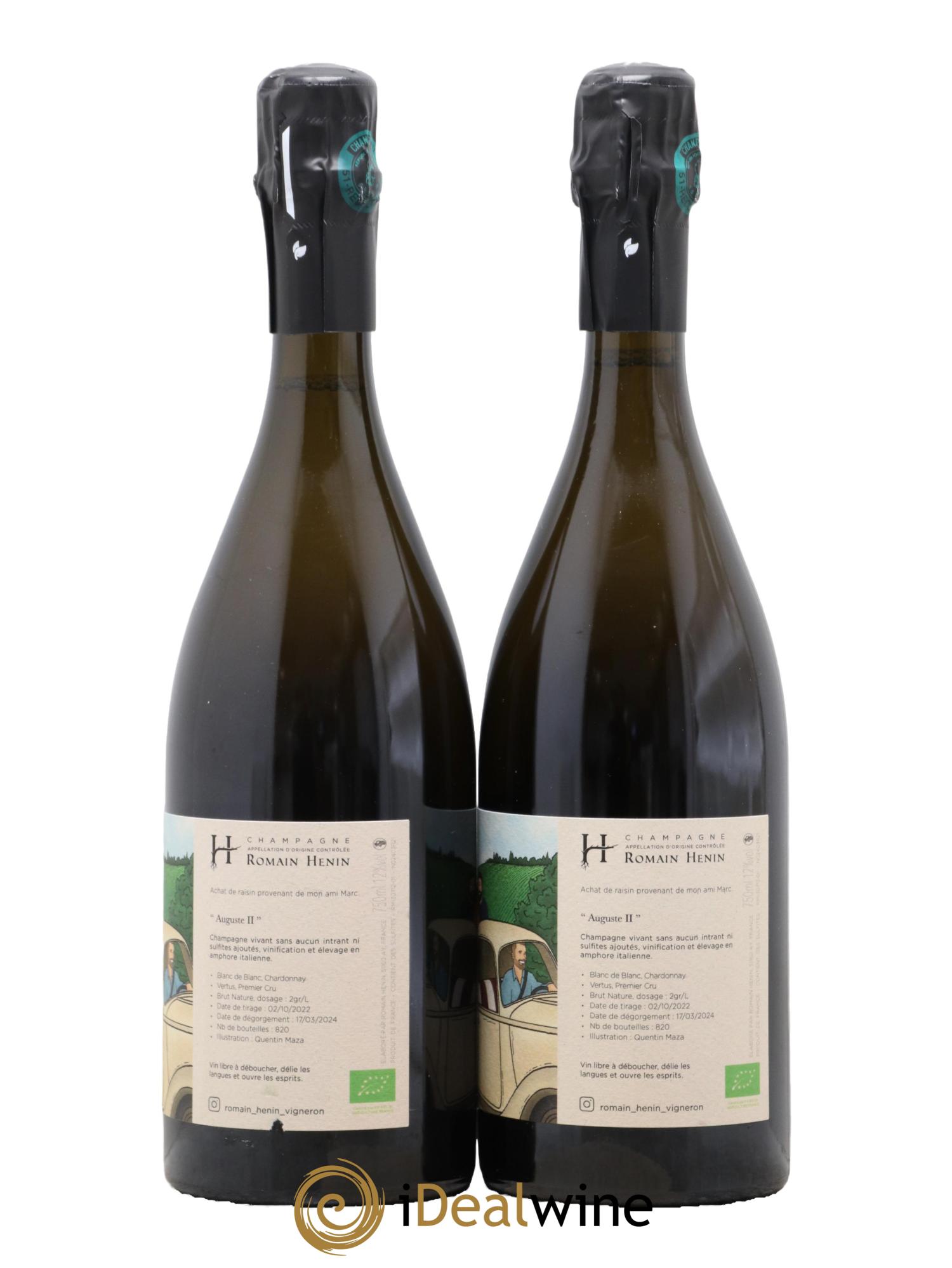 Champagne Auguste II Romain Hénin - Lot de 2 bouteilles - 1