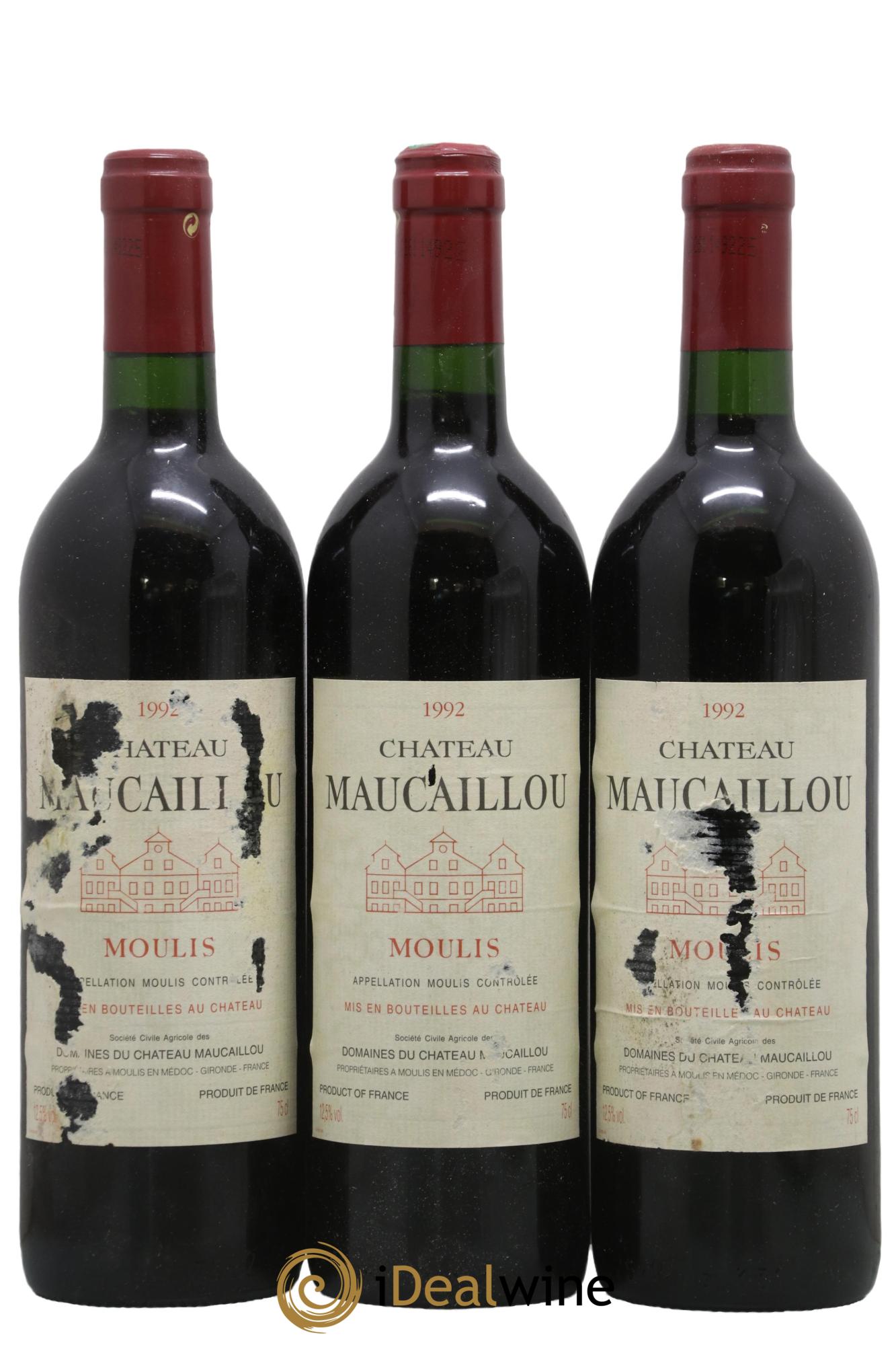 Château Maucaillou 1992 - Lot de 3 bouteilles - 0
