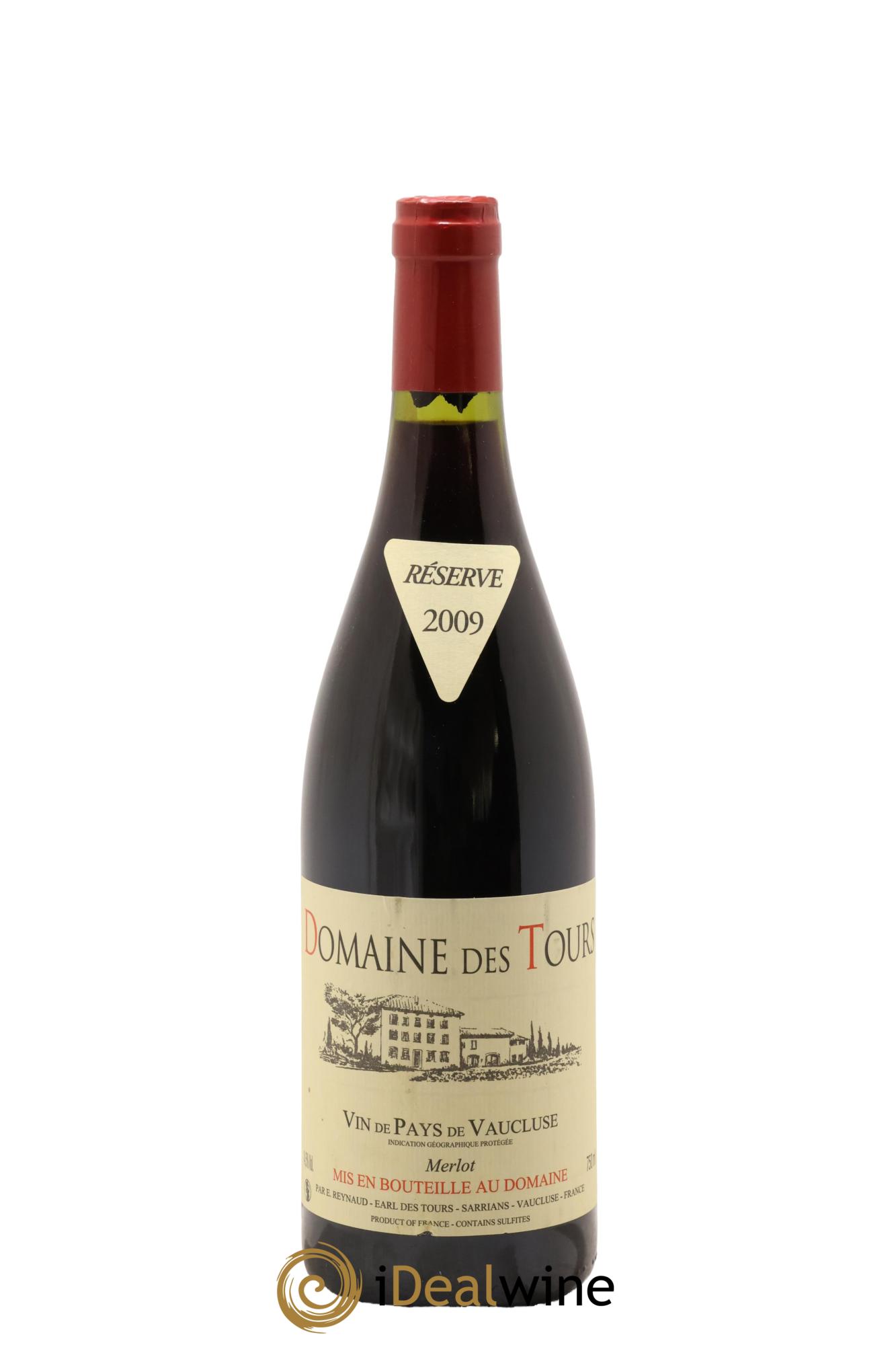 Vaucluse Domaine des Tours Merlot Emmanuel Reynaud 2009 - Lot de 1 bouteille - 0