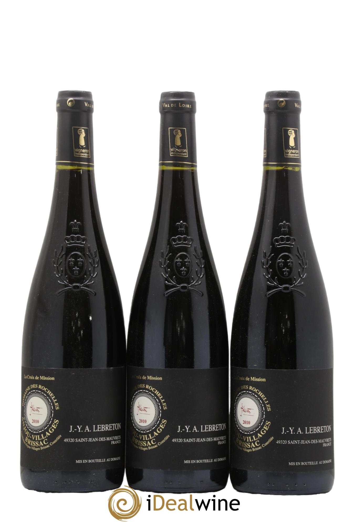 Anjou La Croix de Mission Domaine des Rochelles Lebreton 2010 - Lot de 3 bouteilles - 0