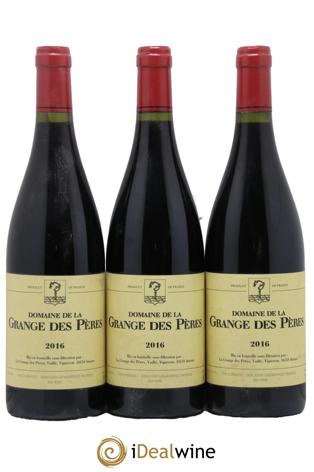 IGP Pays d'Hérault Grange des Pères Laurent Vaillé 2016 - Lot of 3 bottles - 0