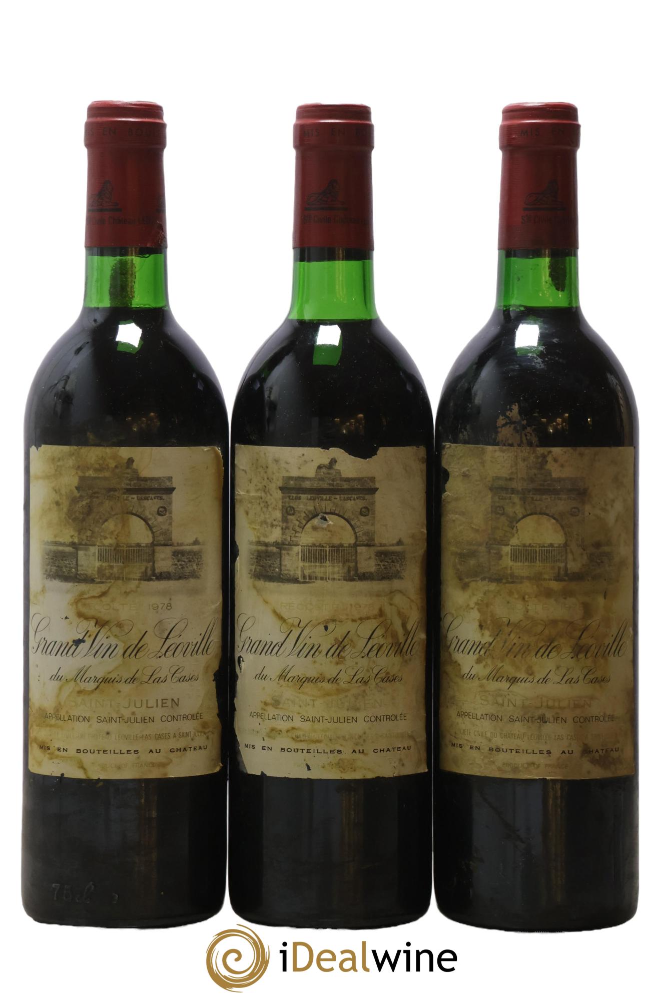 Château Léoville Las Cases 2ème Grand Cru Classé 1978 - Posten von 3 Flaschen - 0