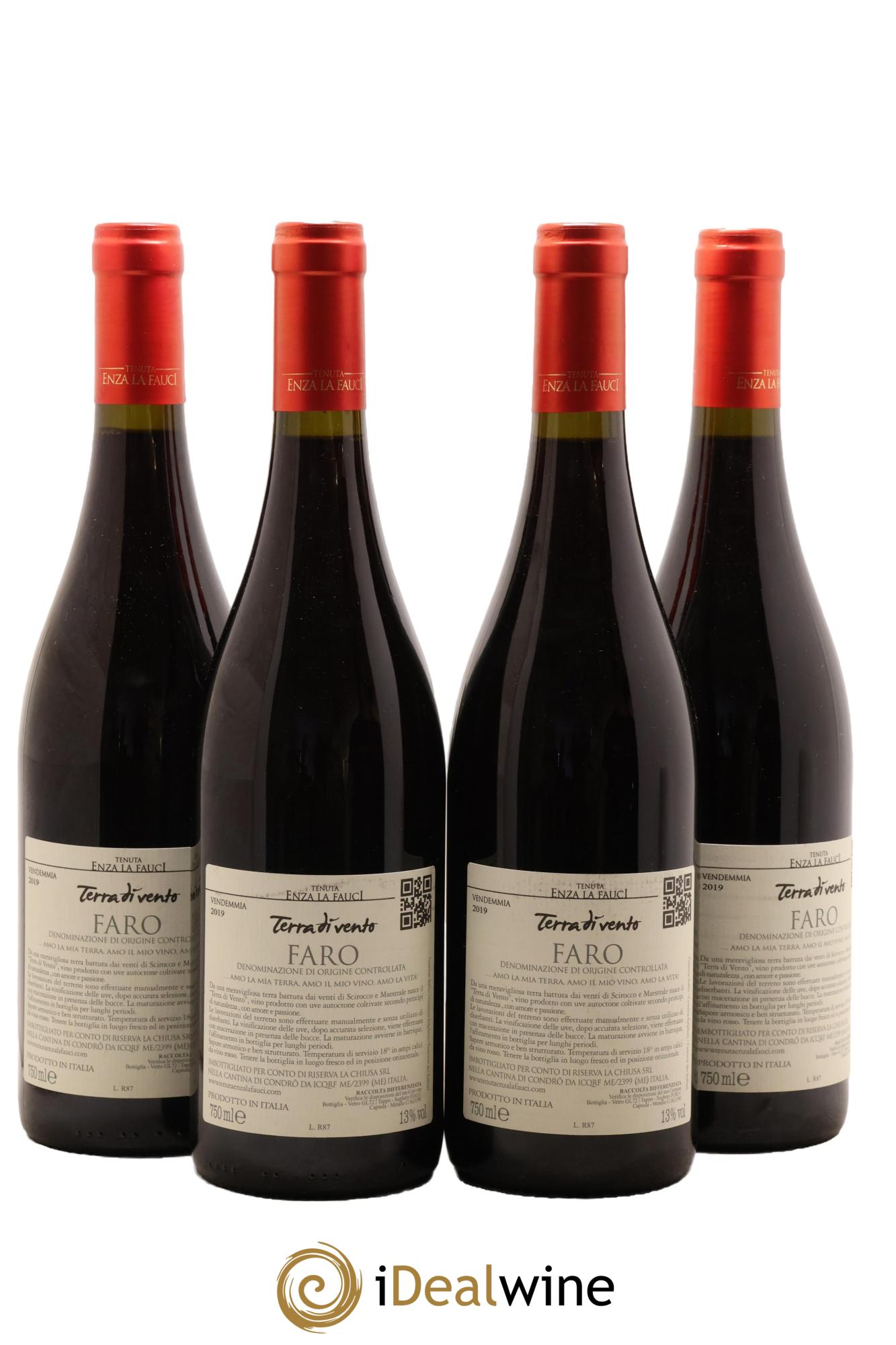 Italie Faro DOC Terra di Vento Tenuta Enza la Fauci 2019 - Lot de 4 bouteilles - 1